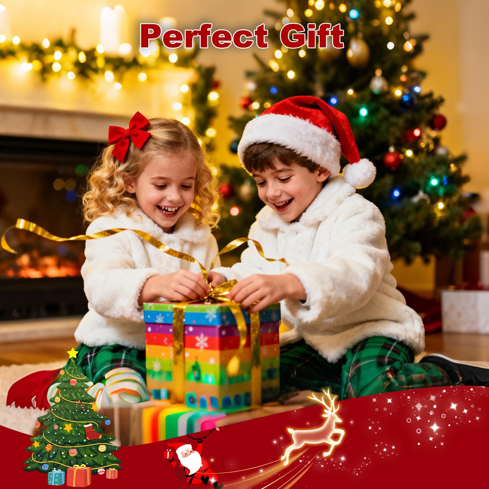 cnomg 5Pairs Christmas Socks for Kids Toddler Christmas Socks for Holiday Xmas Cute Sock for Boys Girls Children Gift(US, Age, 5 Years, 8 Years) - Medaid International