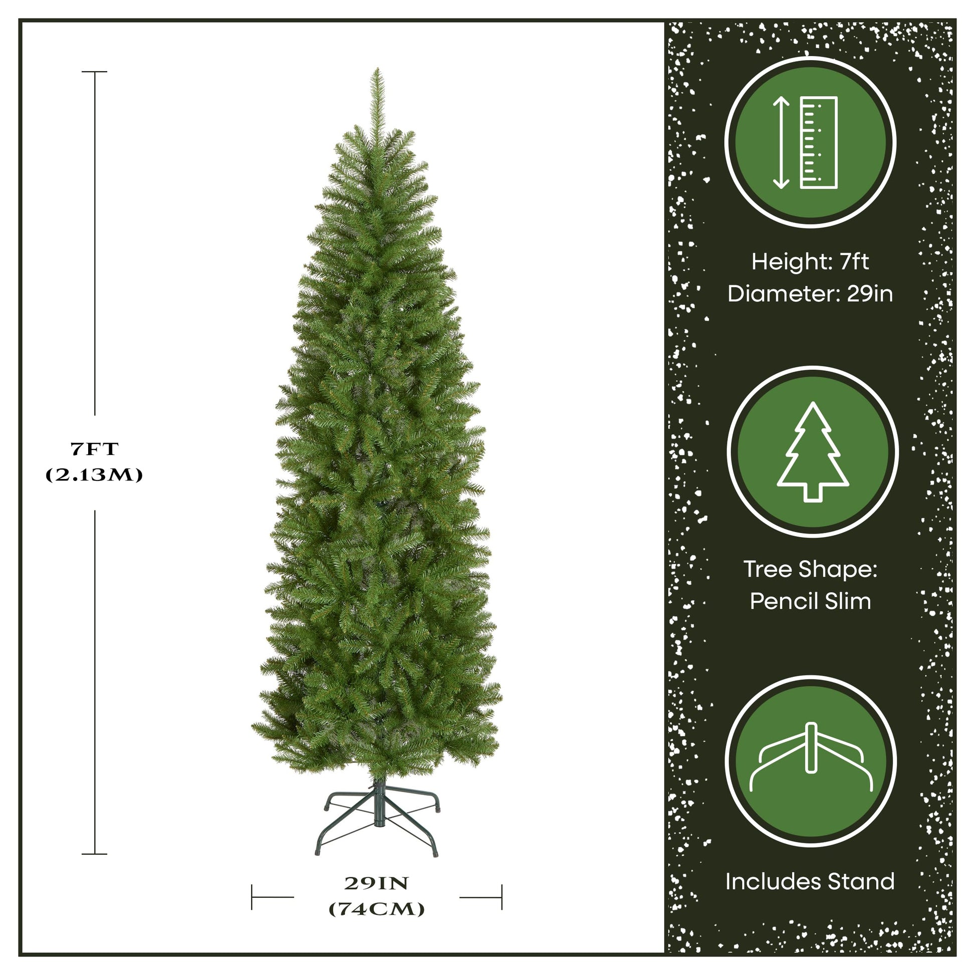 National Tree Company 7 ft Unlit Kingswood Fir Slim Artificial Christmas Tree, 892 Tips, Includes Stand, Green - Medaid International