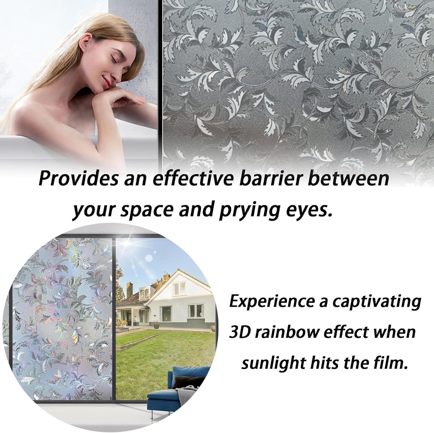 Frosted Stained Glass Window Film | Decorative PVC Privacy Cling | Non-Adhesive Static Design | Easy Installation | Enhance Home Décor | Size: 60 x 200cm - Medaid International