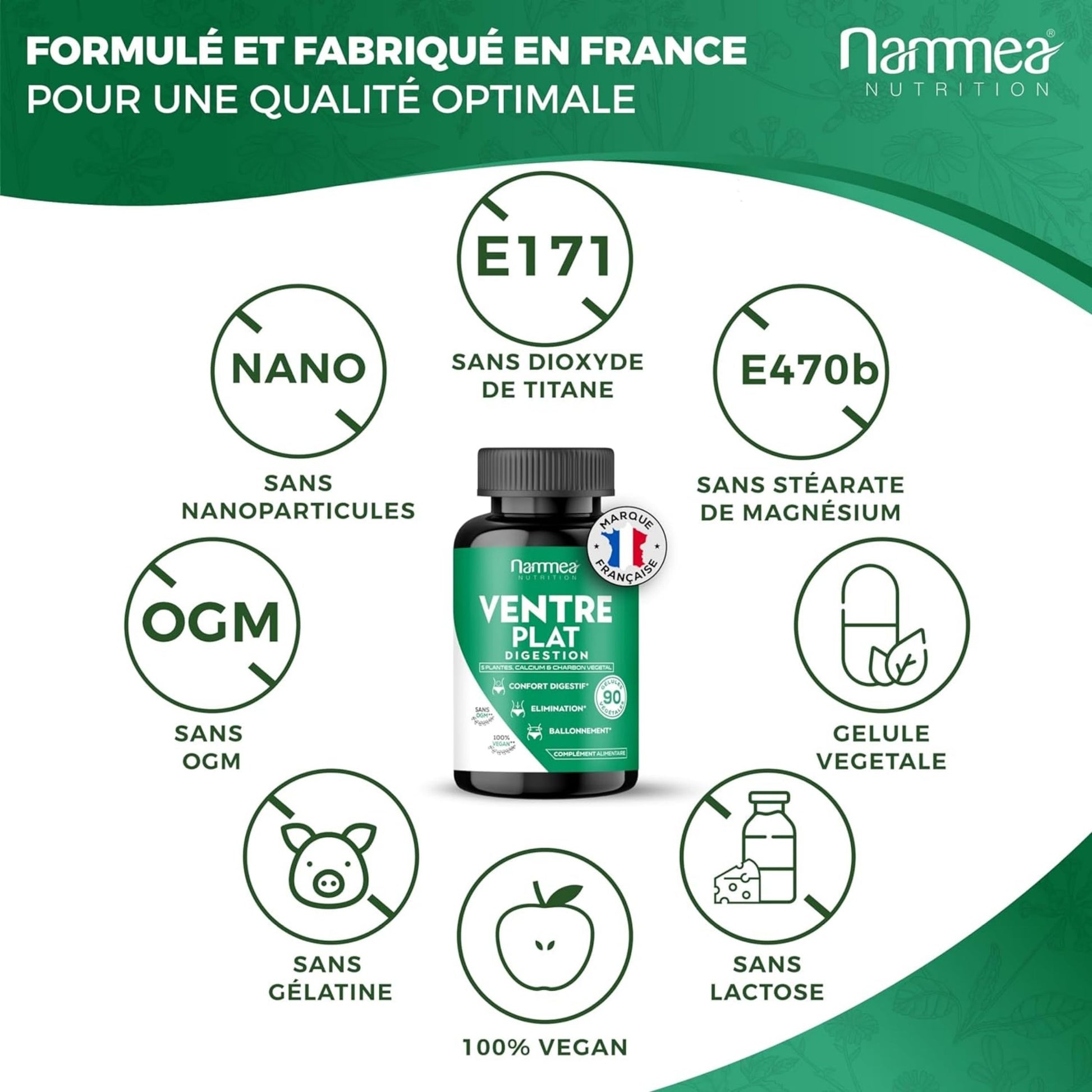 Ventre plat BIO digestion minceur extra fort-Perte de poids rapide et efficace-Coupe faim puissant-Brûle graisse- Drainant-Amincissant-Charbon végétal-90 gélules - Medaid International