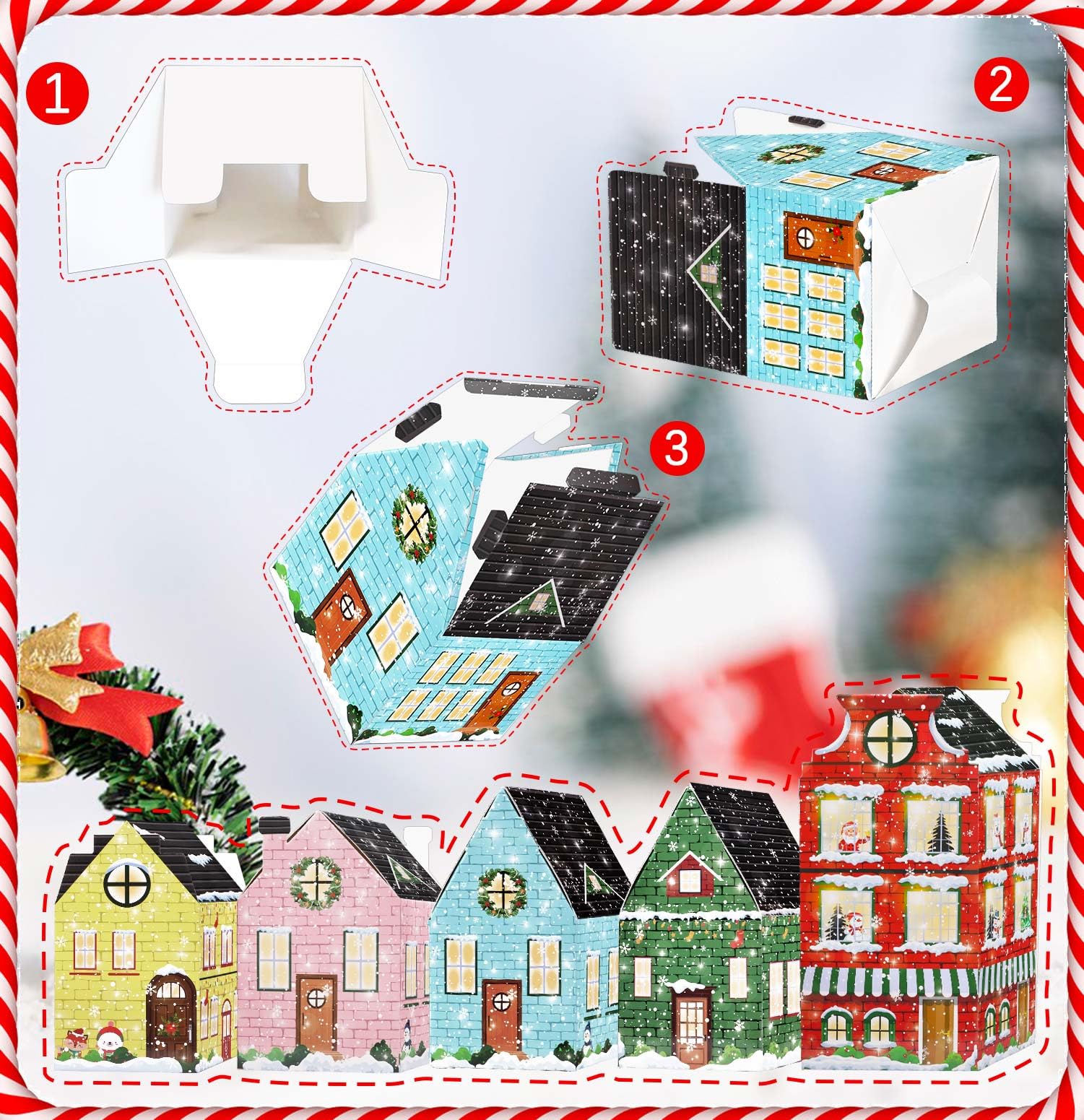 SietDESEO 24 Empty Advent Calendar Boxes to Fill 24 Days of Christmas Countdown Gift Boxes for Kids Adults Xmas Holiday Party Decorations Make Your Own Advent Calendar Box - Medaid International