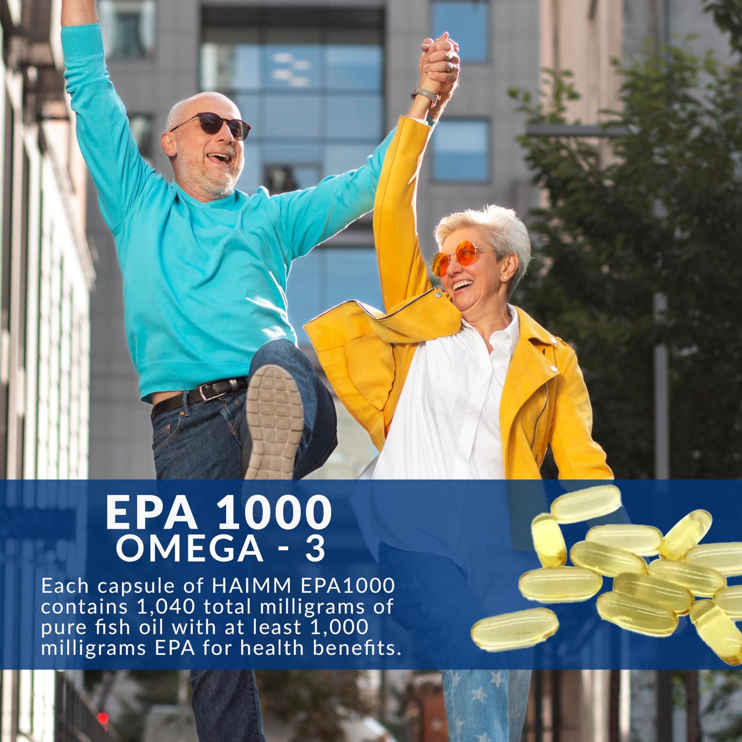 HAIM EPA1000 – High-Potency EPA Fish Oil Supplement – 1,100mg Omega-3 for Heart, Brain & Joint Health – Pharmaceutical-Grade Softgels – Pure, Burpless Capsules – 60 Softgels – Made in USA - Medaid International
