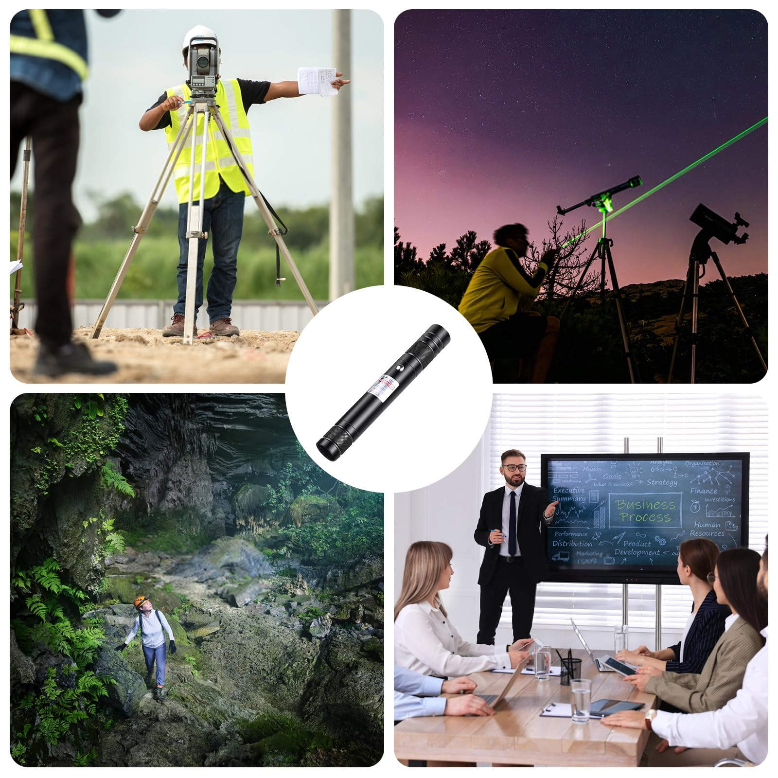 Advanced Long-Range Laser Pointer High Power - Rechargeable Green Laser Pointer with Removable Star Cap - Versatile Laser Pen for Astronomy, Construction, Presentations, and Outdoor Adventures - Medaid International