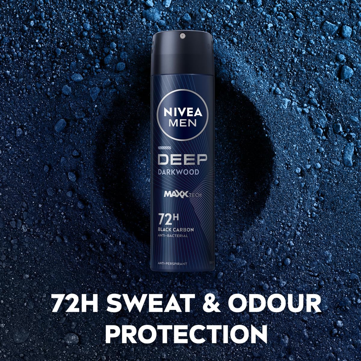 NIVEA MEN Deep MaxxTech Darkwood Spray 150ml, with Black Carbon, 72H Odor & Sweat Protection, Warm Darkwood Scent - Medaid International