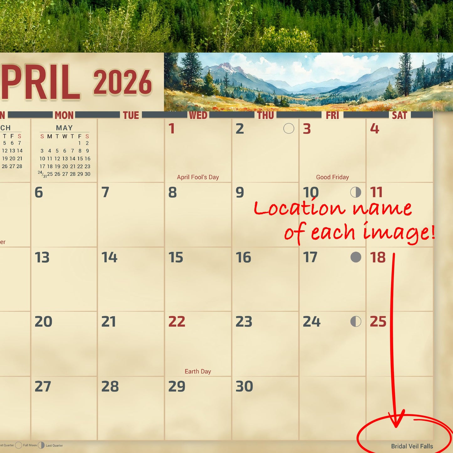 2026 Colorado Scenic Wall Calendar 16-Month X-Large Size 14x22, Majestic Mountains, Alpine Lakes, by The KING Company-Monster Calendars - Medaid International