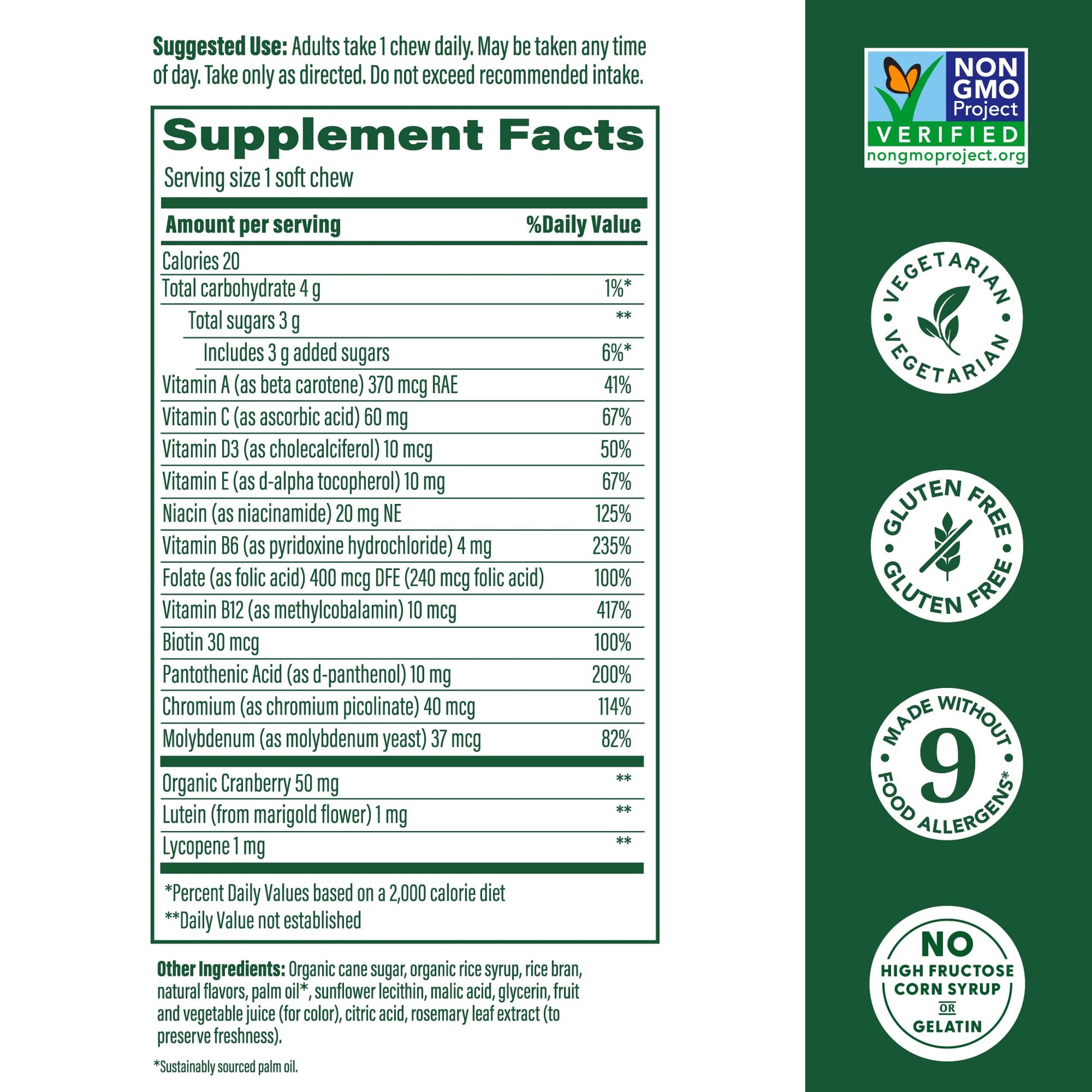 MegaFood Women's One Daily Multivitamin Soft Chews - Multivitamin for Women with Folate, Vitamin B6, B12, Biotin, Vitamin D - Delicious Mixed Berry Flavor - Vegetarian, Non-GMO - 30 Chews - Medaid International