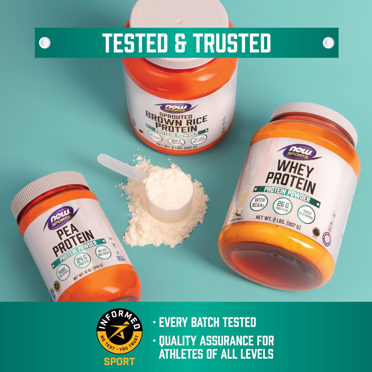 NOW Foods Sports Nutrition, Pea Protein 24 g, Fast Absorbing, Unflavored Powder, 2-Pound - Medaid International