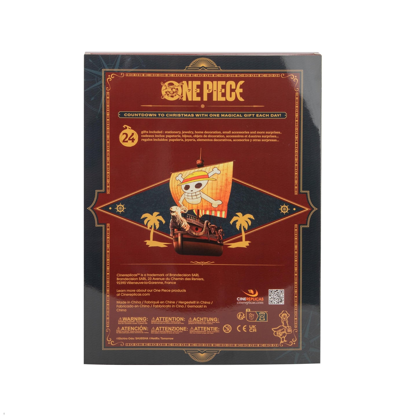 ONE PIECE - Advent Calendar - 24 Exclusive Gifts & Collectibles - Inspired by the Characters, Locations & Storylines - For the Christmas Countdown - Official License - Cinereplicas - Medaid International