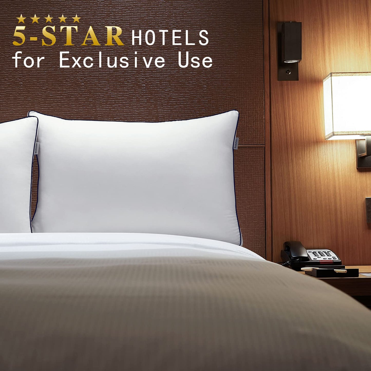 Bedufsar Bed Pillows for Sleeping, Queen Size Pillows Hotel Quality Set of 2, Firm and Supportive Gusseted Pillows for Side and Back Sleepers, Cooling Down Alternative Fluffy Soft Pillow (20x30 in) - Medaid International