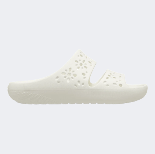 Crocs Classic Floral Cut Out Unisex Lifestyle Slippers Chalk - Medaid International
