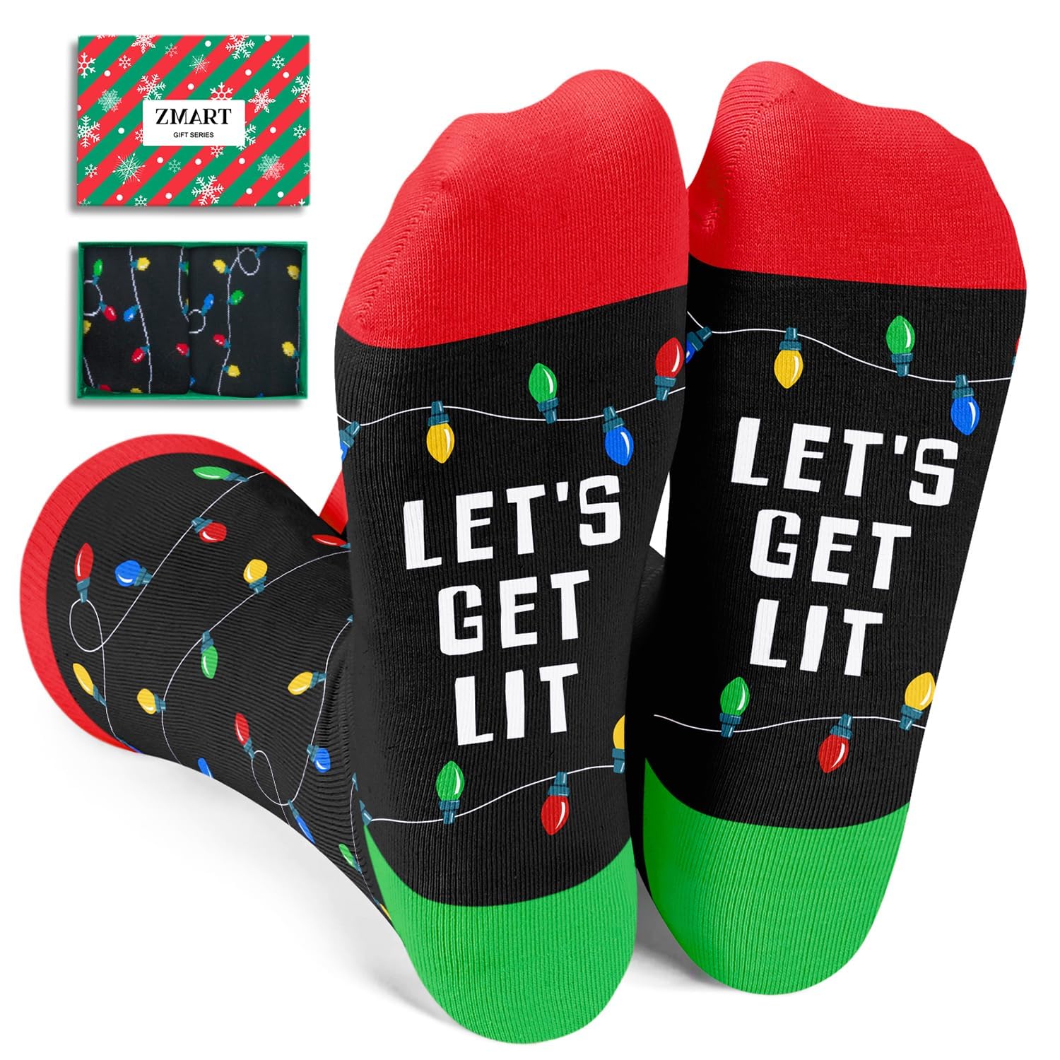 Christmas Gifts Stocking Socks for Kids - Light Up Socks, Xmas Stocking Stuffers for Little Boys Girls 4-6 Years Old - Medaid International