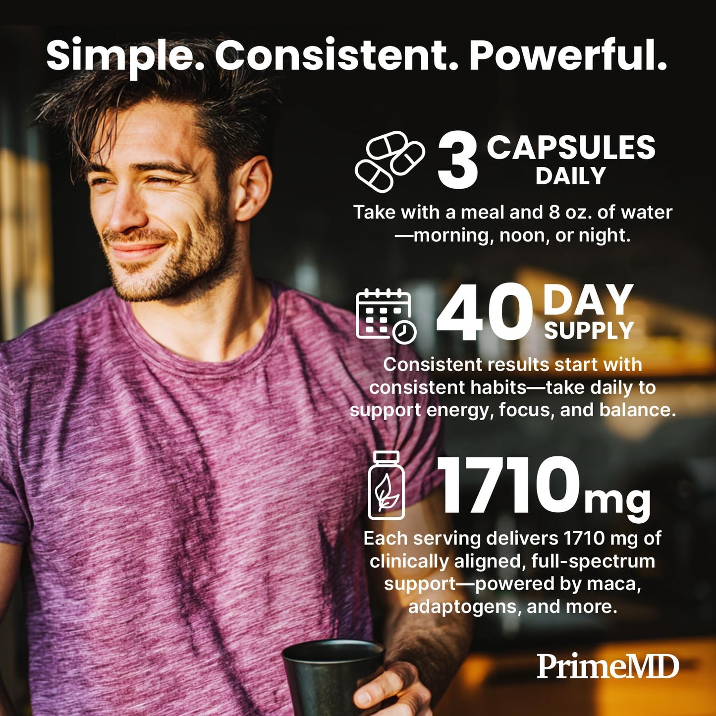 6-in-1 Organic Maca Root Ashwagandha Capsules 1710mg with DHEA and Black Pepper Fruit Extract for Women and Men - Black Maca Supplement for Stamina, Bone and Mood Support Supplement, 120 count - Medaid International