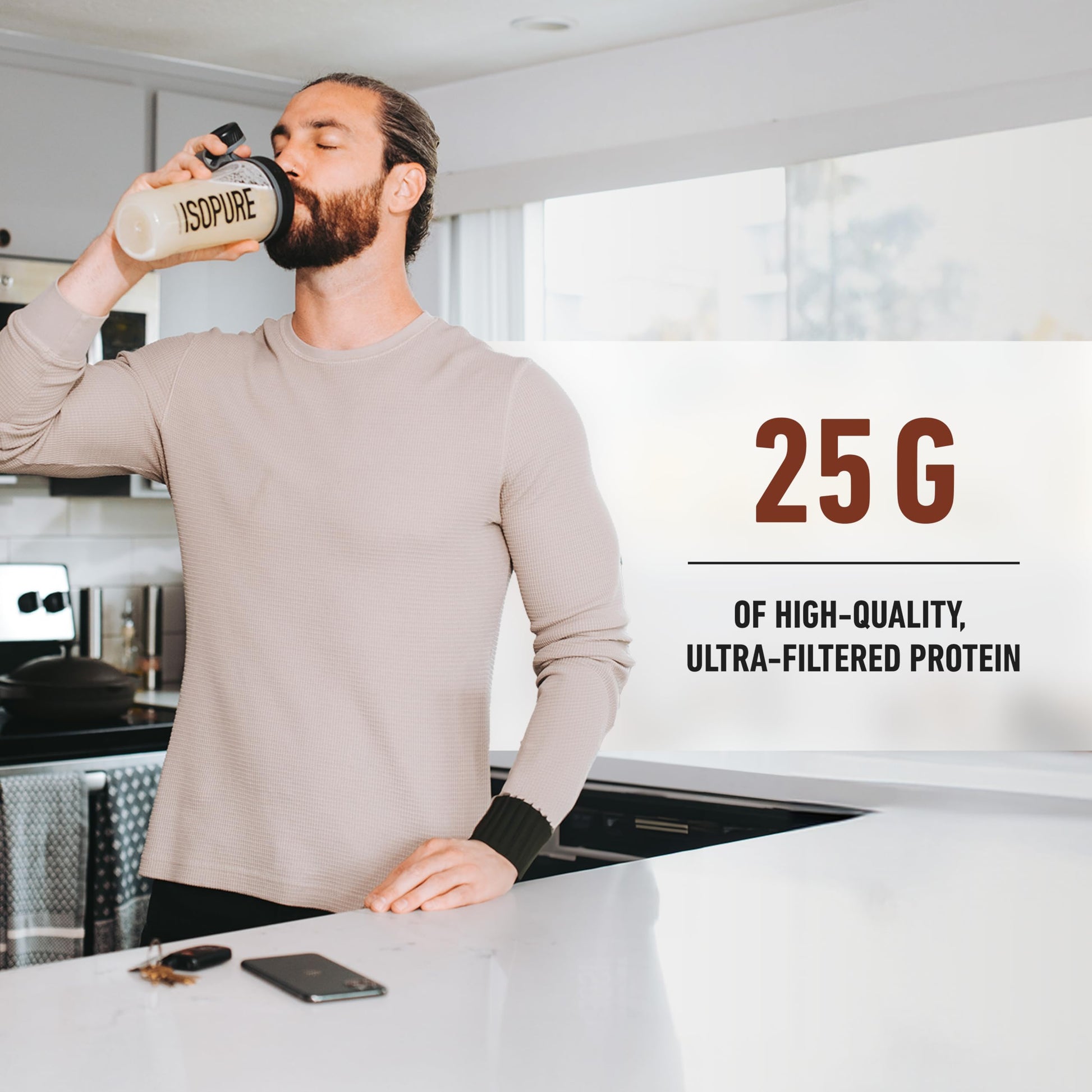 Isopure Low Carb 100% Pure Whey Isolate Protein Powder, Lactose Free, Gluten Free, With Vitamins, Dutch Chocolate, 25g Protein Per Serving, 1 Lb, 14 Servings (Packaging May Vary) - Medaid International