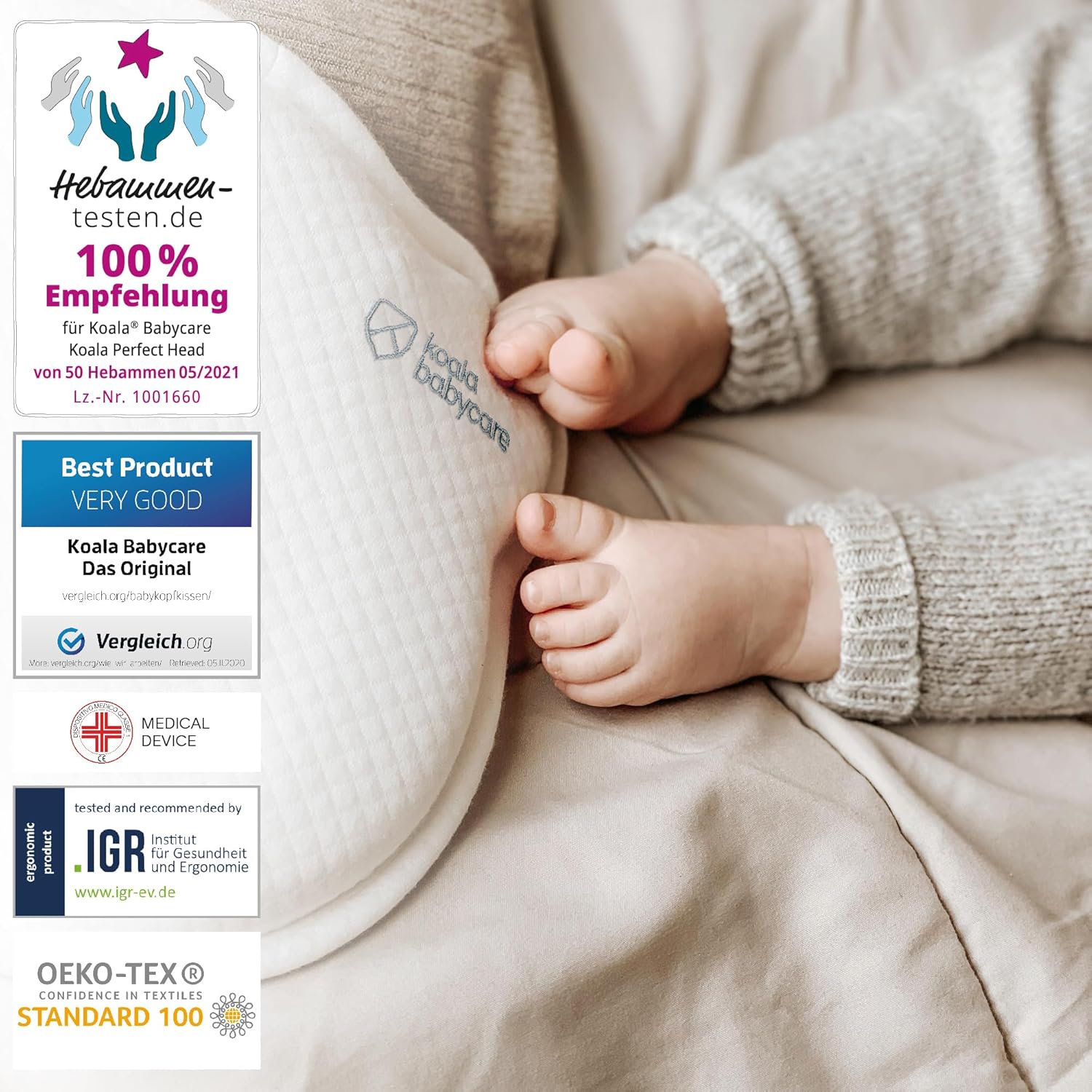 KOALA BABYCARE Plagiocephaly Baby Pillow with Two Removable