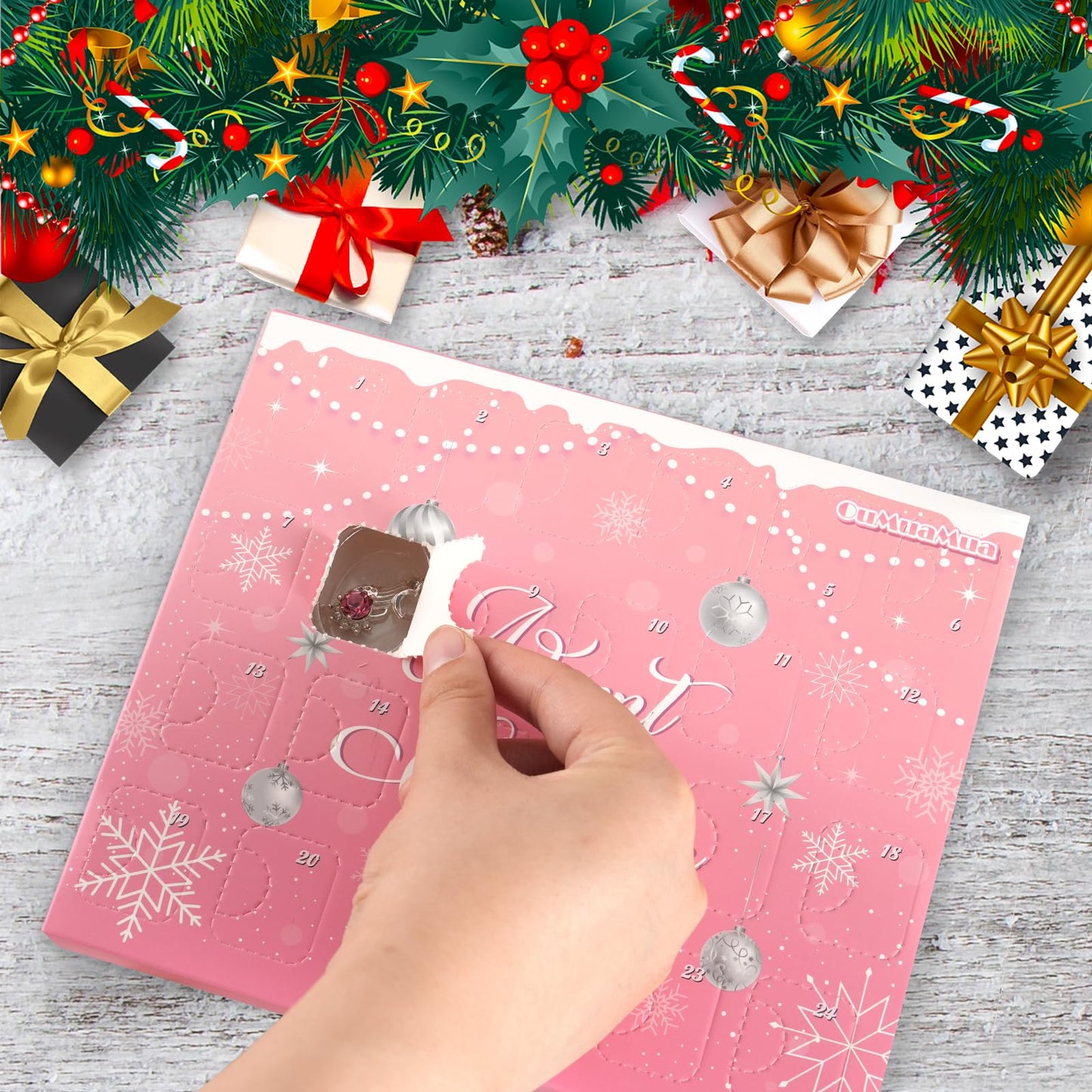 OuMuaMua 24 Days Christmas Advent Calendar 2025, Charm Bracelet Making Kit, Pink Charm Beads, Countdown Calendar DIY Jewelry Making Kit for Adults Women Teens Girls Kids Xmas Holiday Birthday Gifts - Medaid International