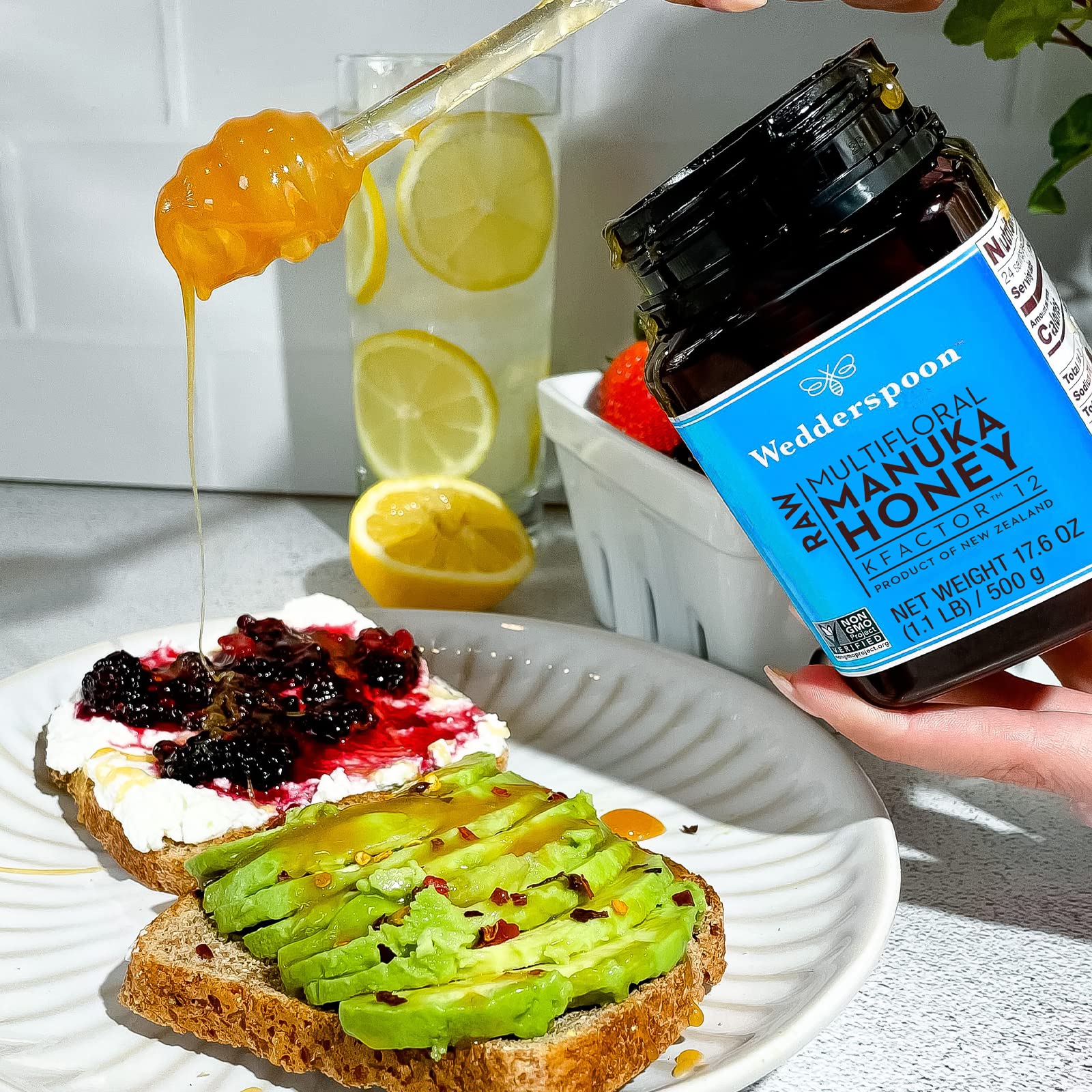 Wedderspoon Raw Premium Manuka Honey, KFactor 12, 17.6 Oz, Unpasteurized, Genuine New Zealand Honey, Non-GMO Superfood, Traceable From Our Hives To Your Home - Medaid International