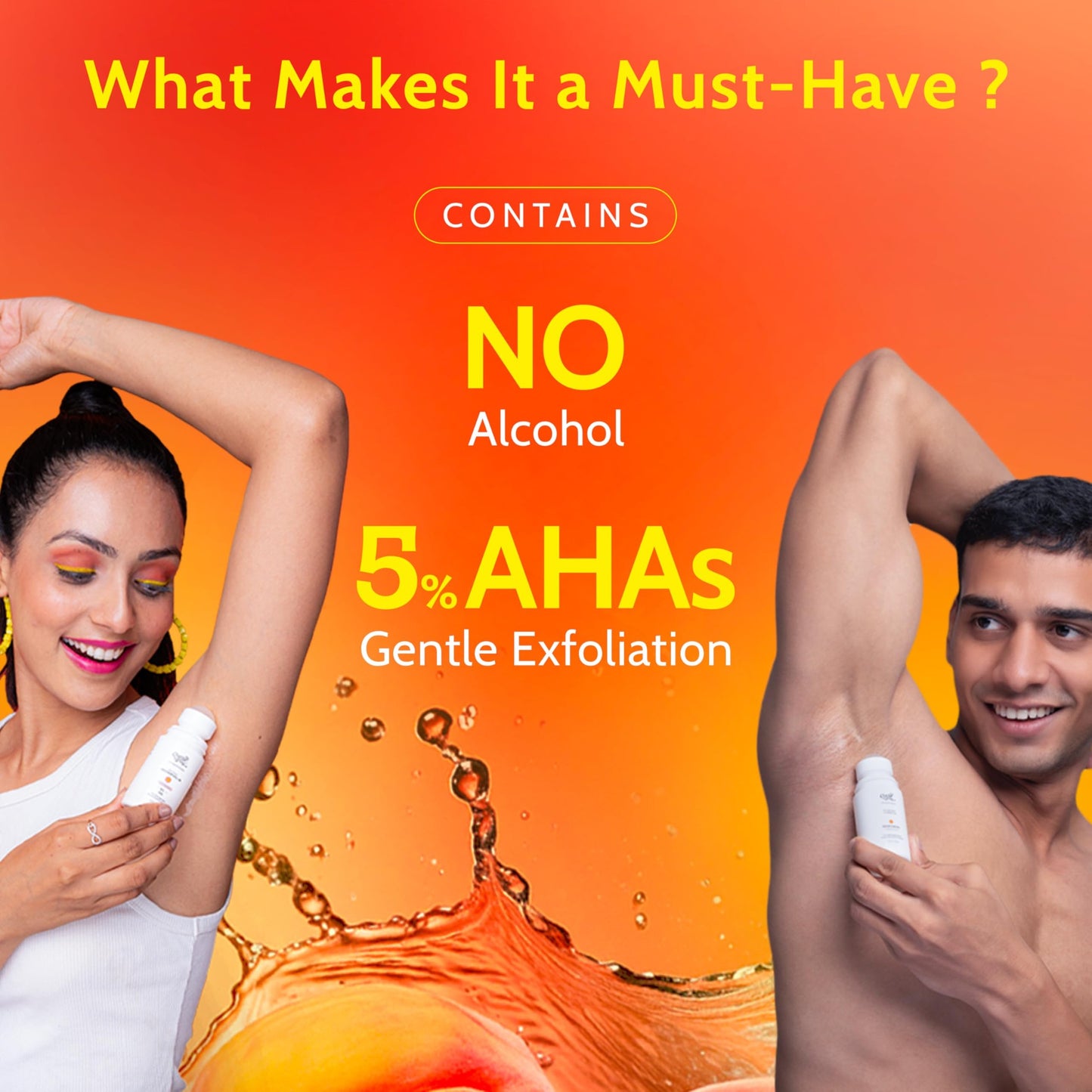 Chemist at Play UnderArm Roll-On with 5% AHA| Lactic & Mandelic Acid|Prevents Odour, Brightens Skin & Exfoliates Underarm | For Sensitive Skin | Peach Fragrance | Alcohol & Aluminium Free | 1.35 fl oz - Medaid International