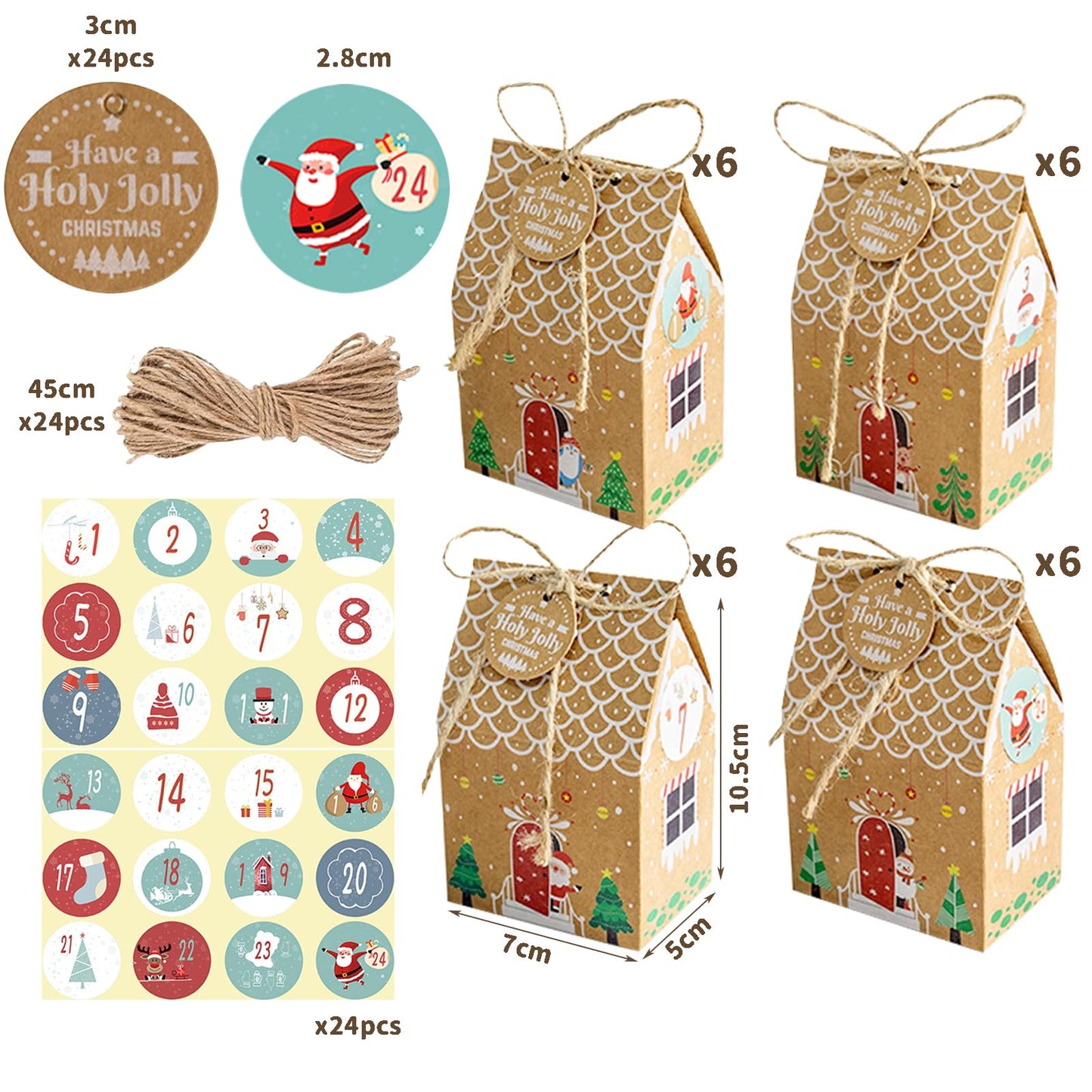 2024 Christmas Advent Countdown Calendar Box,Fillable Advent Calendar,Empty Advent Calendars to Fill,24 days Advent Calendar Paper Box,Empty Advent Calendar to Fill Yourself for DIY Xmas Decorations - Medaid International