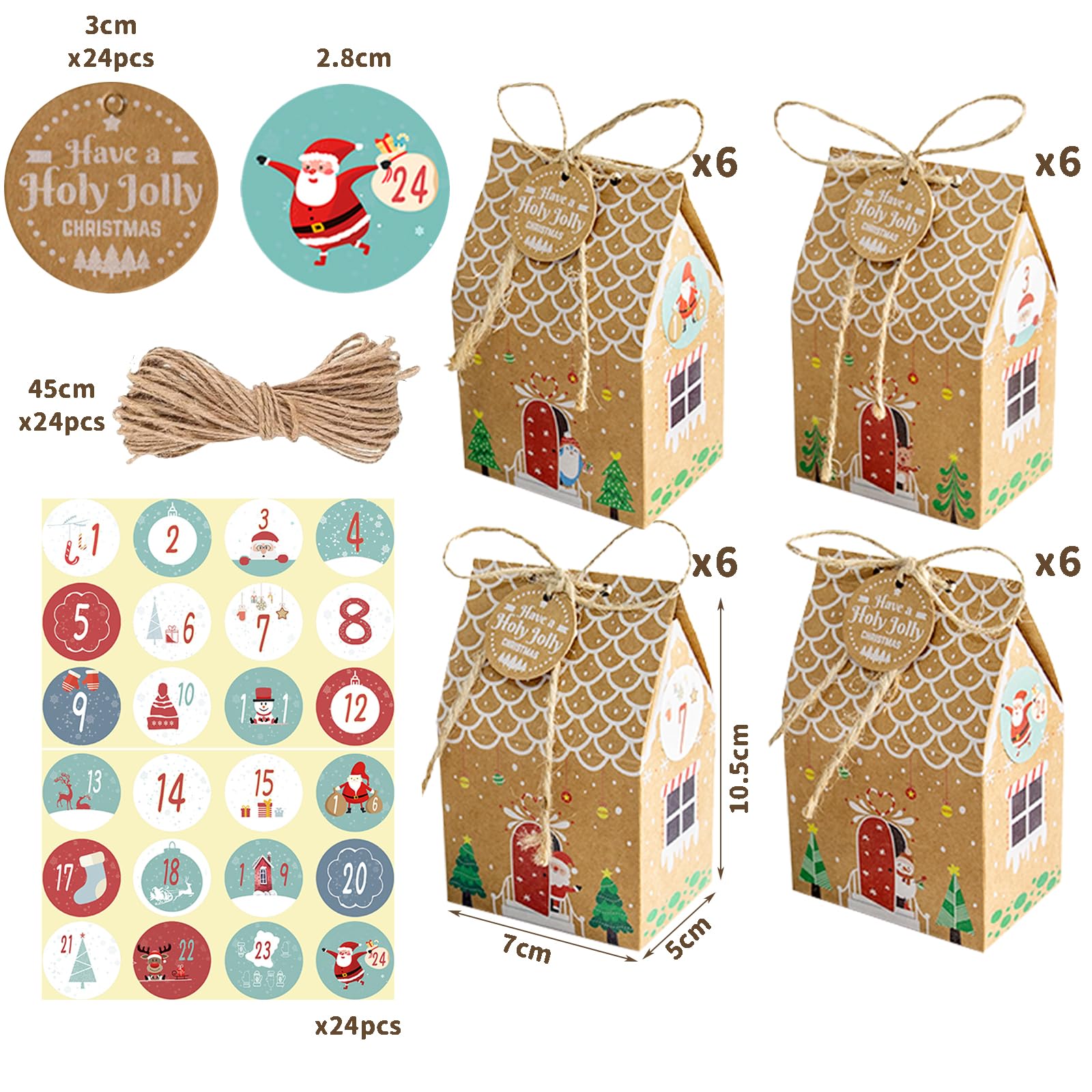 2024 Christmas Advent Countdown Calendar Box,Fillable Advent Calendar,Empty Advent Calendars to Fill,24 days Advent Calendar Paper Box,Empty Advent Calendar to Fill Yourself for DIY Xmas Decorations - Medaid International