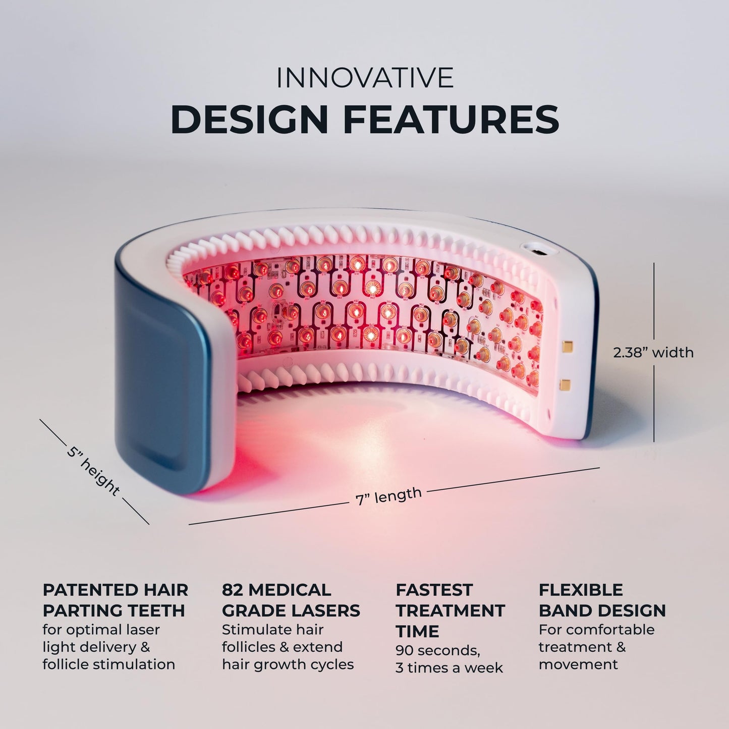 Hairmax LaserBand 82 - Hair Growth and Regrowth Treatment - Restores Natural Hair Cycle - Home-Use Medical Device With Medical Grade Lasers - Medaid International