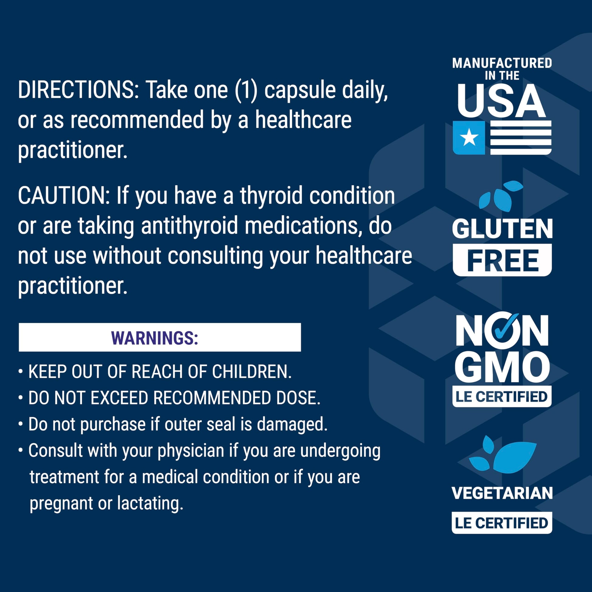 Life Extension Sea-Iodine™, kelp and bladderwrack-derived Iodine, Supports Healthy Levels of This Essential Nutrient for Thyroid Health and Beyond, Non-GMO, Gluten-Free, Vegetarian, 60 Capsules - Medaid International
