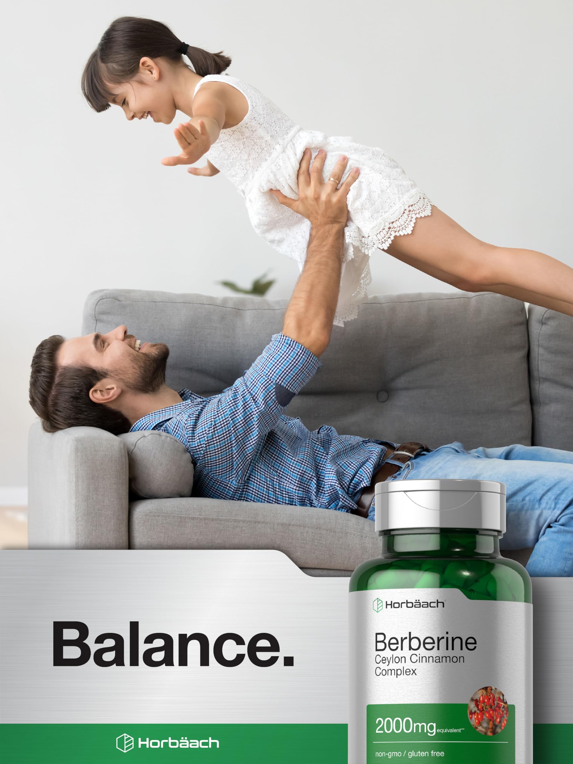 Horbäach Berberine with Ceylon Cinnamon | 2000mg | 120 Veggie Capsules | Vegetarian, Non-GMO & Gluten Free Supplement | Berberine Complex - Medaid International