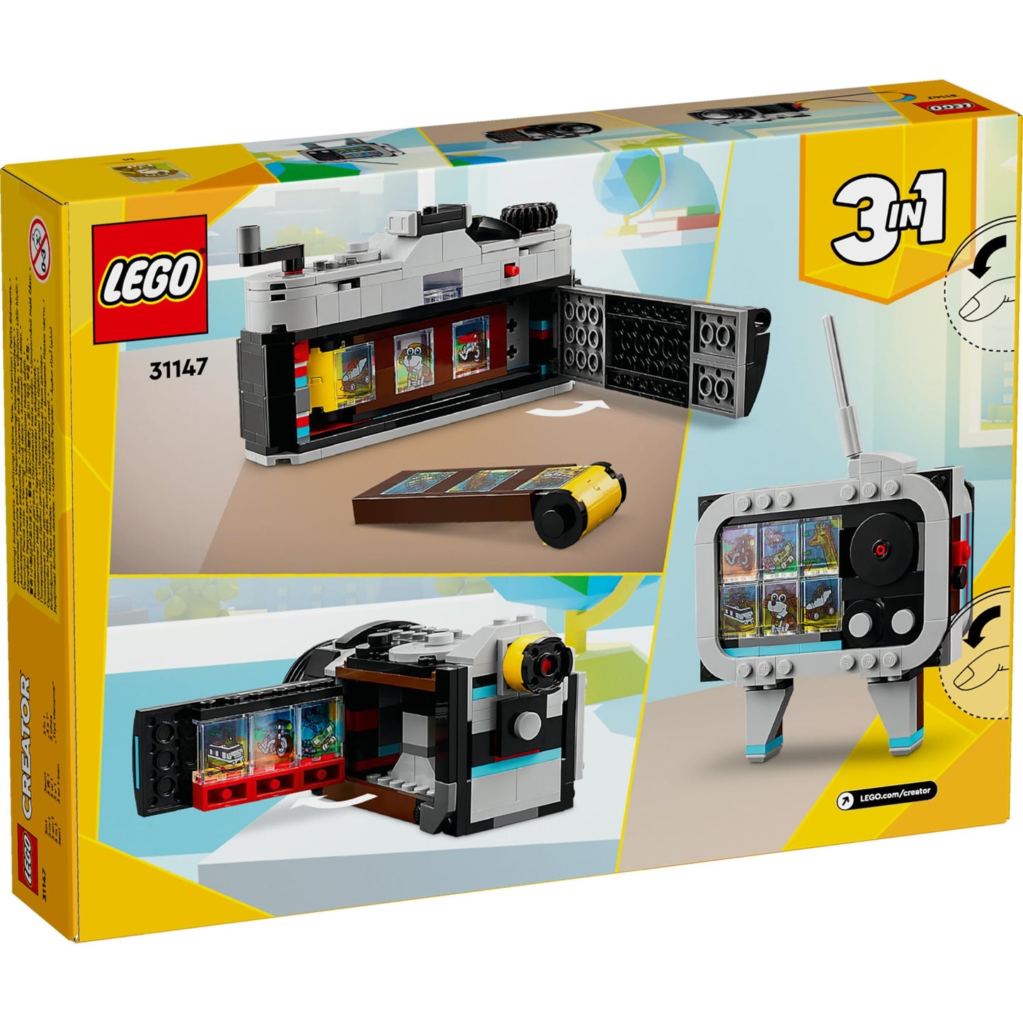 Lego 31147 Creator 3-in-1 Retro Kamera, Retro-Videokamera Oder Retro-Fernseher - Medaid International