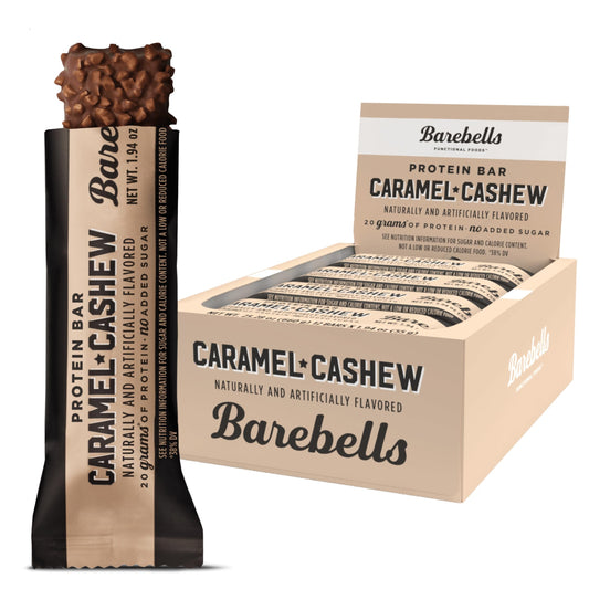 Barebells Protein Bars Caramel Cashew - 12 Count, 20g High Protein Treats - Chocolate Nutrition Bar with 1g Total Sugars - On-The-Go Breakfast or Post-Workout Snack - Medaid International