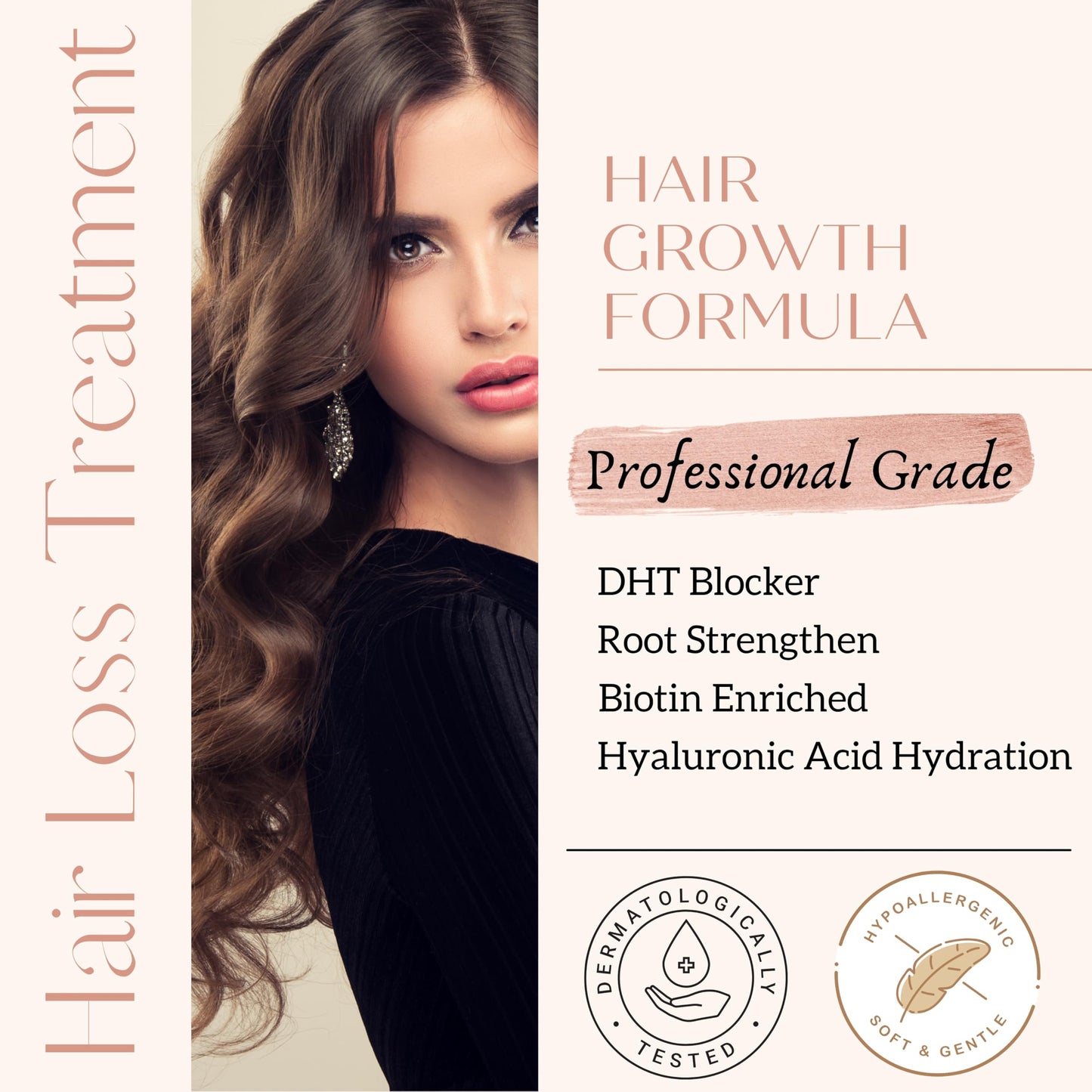 Hair Growth Serum – Advanced Biotin with Caffeine, Peptides, Botanical Extract for Thicker, Fuller, Longer Hair, Reduces Hair Thinning, Hair Regrowth Tonic, Hair Loss Treatment for Men & Women, 30ml - Medaid International