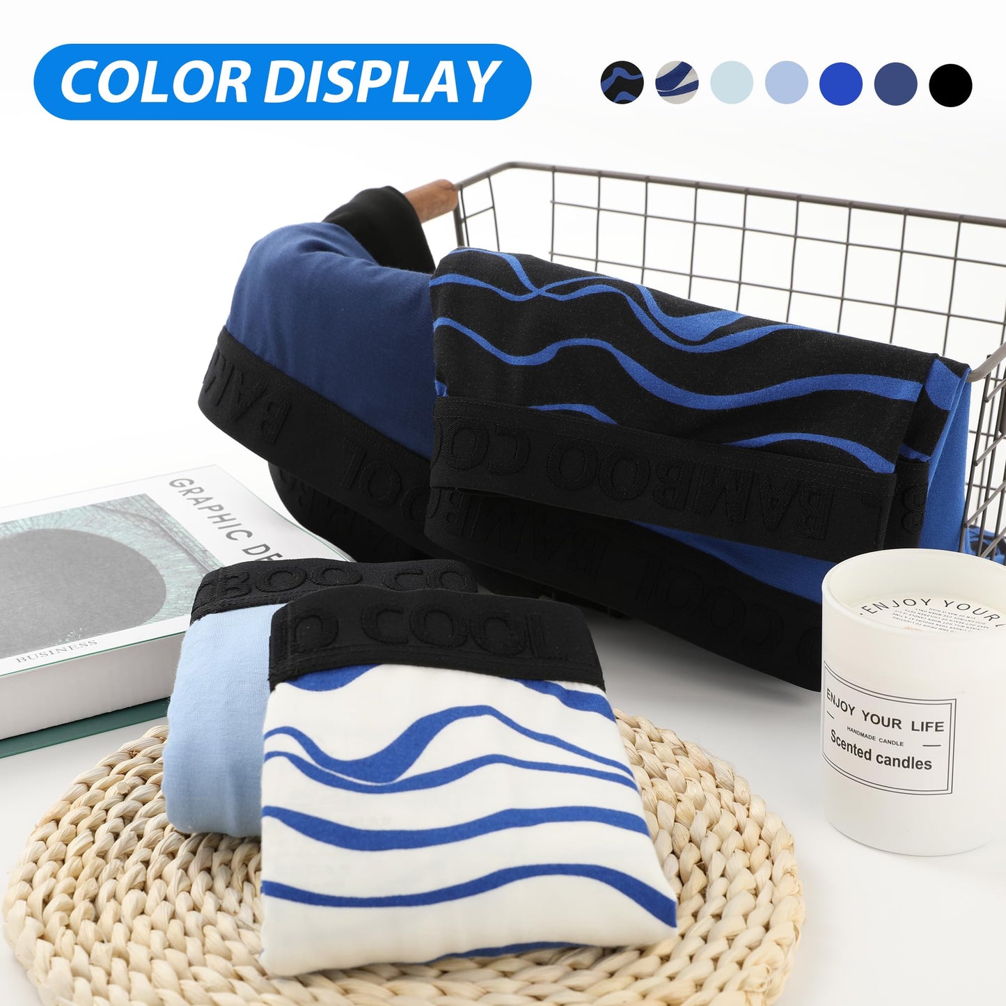 BAMBOO COOL Men’s Underwear Boxer Briefs Soft Comfortable Viscose from Bamboo Underwear Boxer Briefs for Men (4 or 7 Pack) - Medaid International