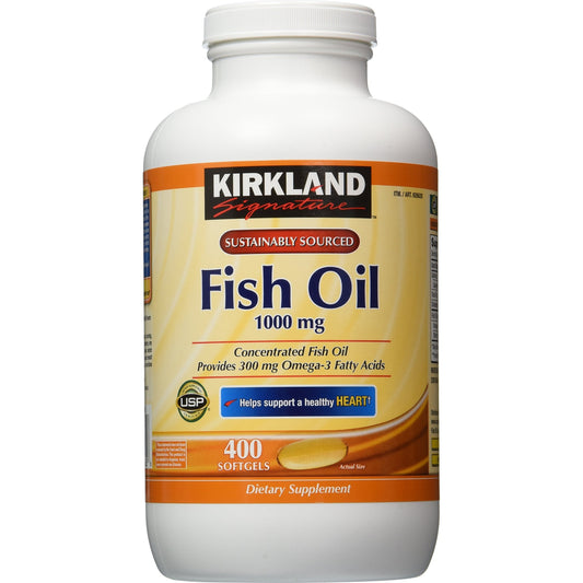 Kirkland Signature Omega-3 Fish Oil Concentrate, 800 Softgels, 1000 mg Fish Oil with 30% Omega-3s (300 mg) - Medaid International