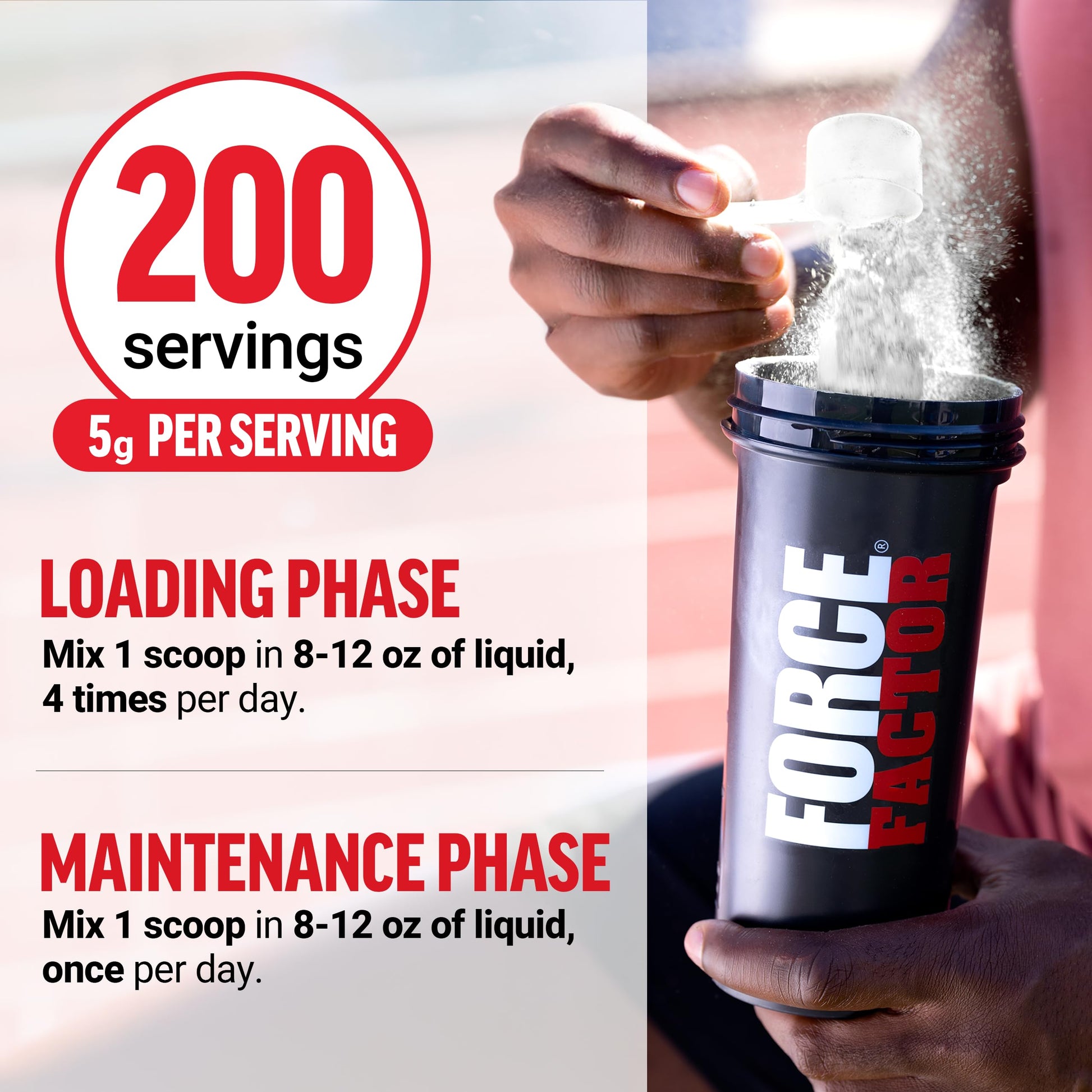 Force Factor Creatine Monohydrate Powder (1KG), 5g Micronized Dose to Support Muscle Growth, Strength, Recovery, Cognitive Health & Memory, Unflavored, 200 Servings - Medaid International