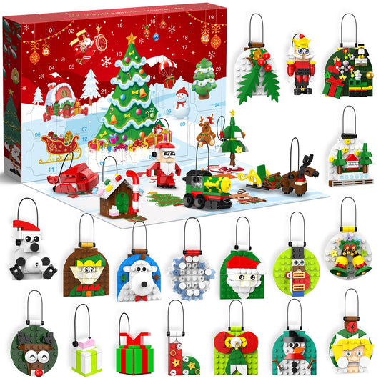 Ochido Advent Calendar 2025 Christmas Ornaments Building Blocks Set, 24 Days Christmas Countdown Toy Building Kits, Hanging Christmas Tree Decor Xmas Gifts Stocking Stuffer for Adults Kids Ages 6+ - Medaid International