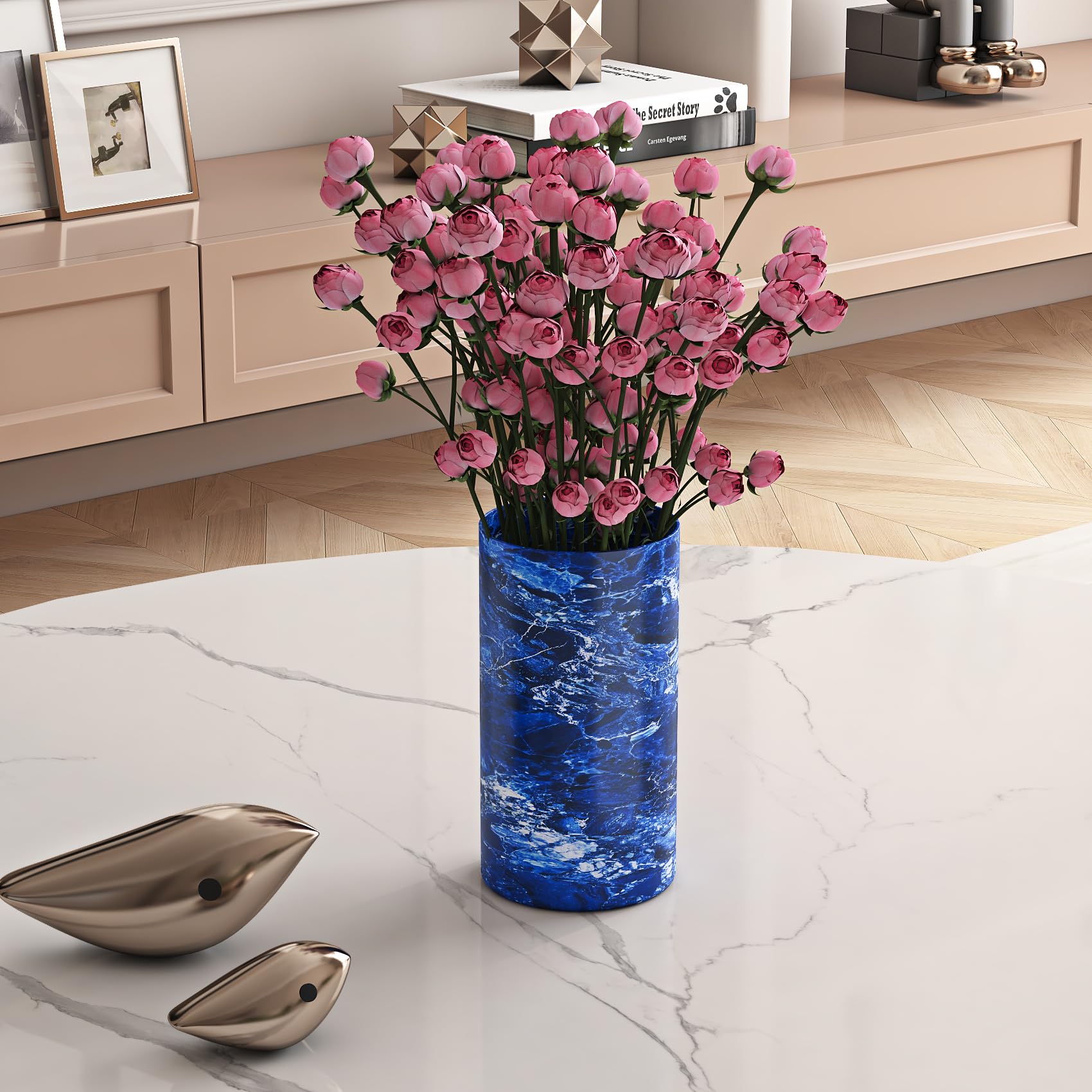 Livelynine Royal Blue Marble Contact Paper Peel and Stick Countertop Covers Marble Wallpaper for Bathroom Countertops Kitchen Counter Top Self Adhesive Covering Waterproof Desk Vinyl Wrap 15.8x78.8 - Medaid International