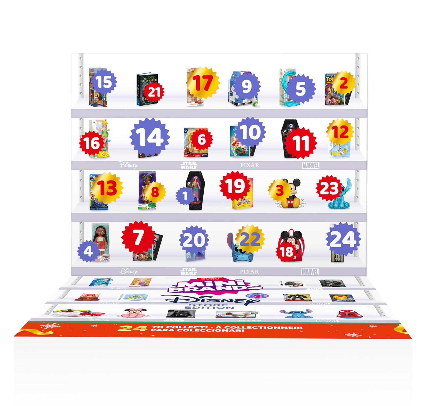 Disney Advent Calendar by ZURU Mini Brands Limited Edition Advent Calendar, 24 Days of Suprises, Mini Figures, Fun Christmas Toys for Kids, Best Gift for Girls and Boys Ages 3+ - Medaid International