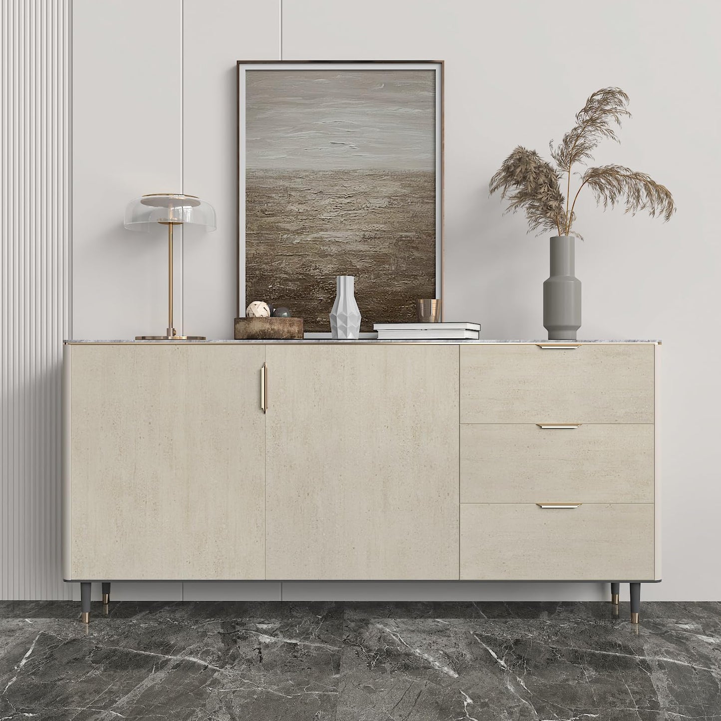 CHIHUT 12"x100" Matte Beige Marble Peel and Stick Wallpaper Waterproof Self Adhesive Marble Contact Paper for Countertops Granite Vinyl Wrap for Kitchen Cabinets Desk Counter Top Stick Paper - Medaid International