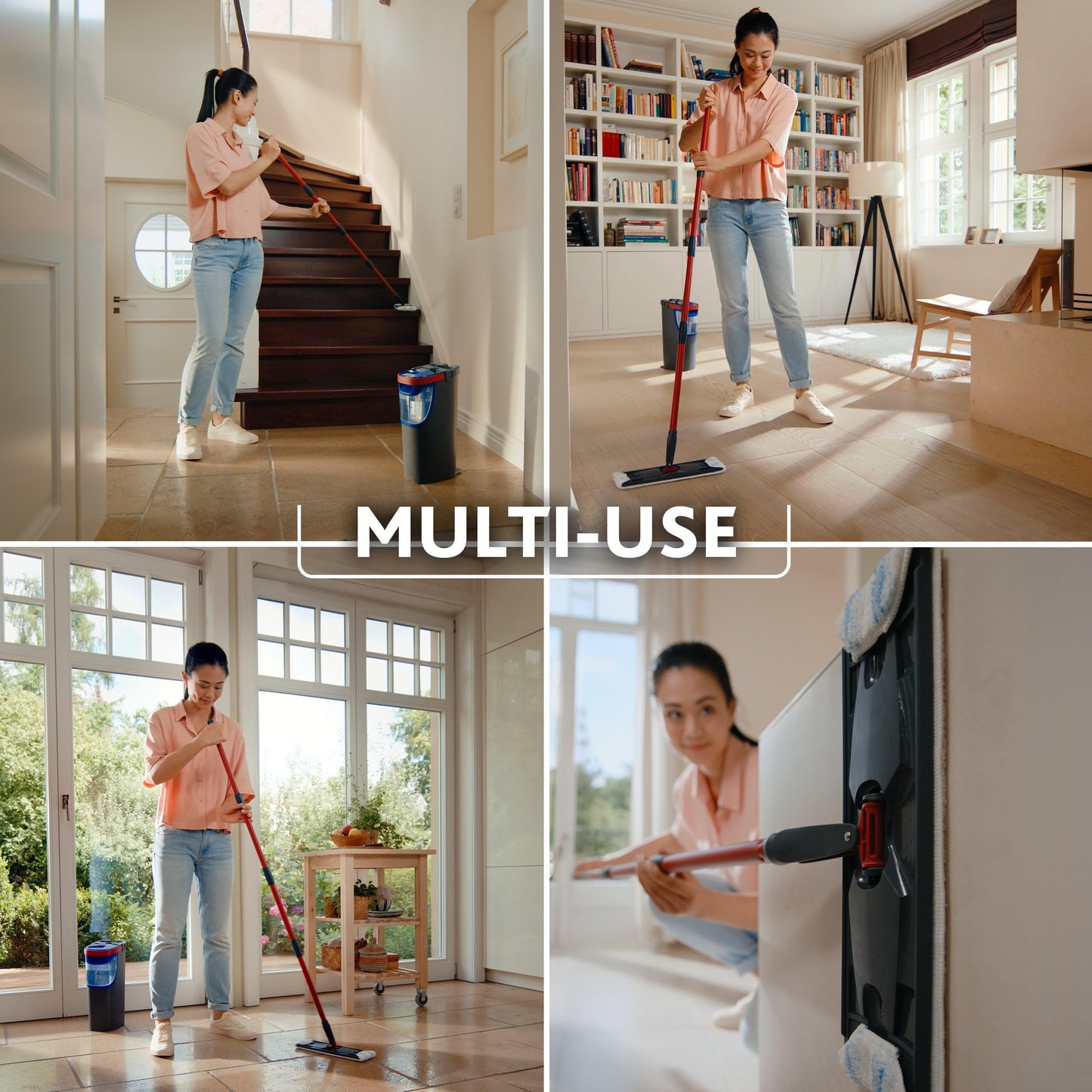 Vileda H2PrO Flat mop System - Revolutionary Clean and Dirty Water Separation - Water-Saving Design - Compact Storage - Ergonomic Handle - Microfibre Power - Can be Used one-Handed - Medaid International