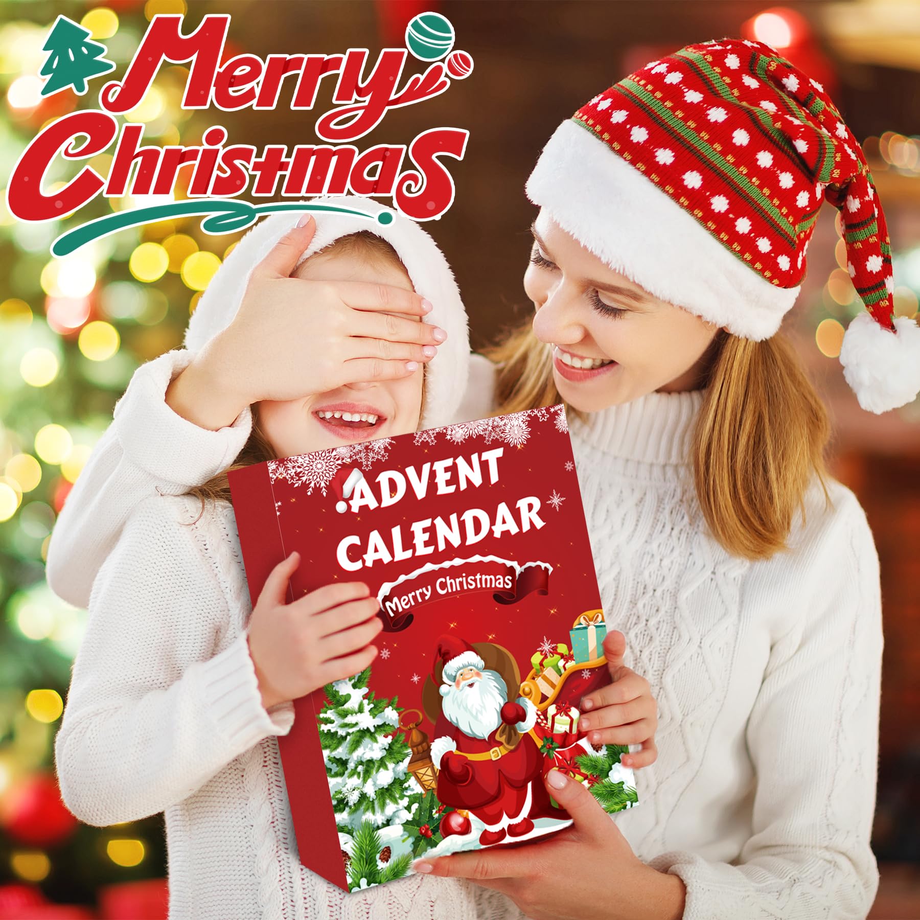 Advent Calendar 2025, 24 Days of Christmas Countdown Calendar for 24 Kawaii Squishies Toys, Surprises Sensory Fidget Toys for Kids & Adult, Christmas Party Favors Gift - Medaid International