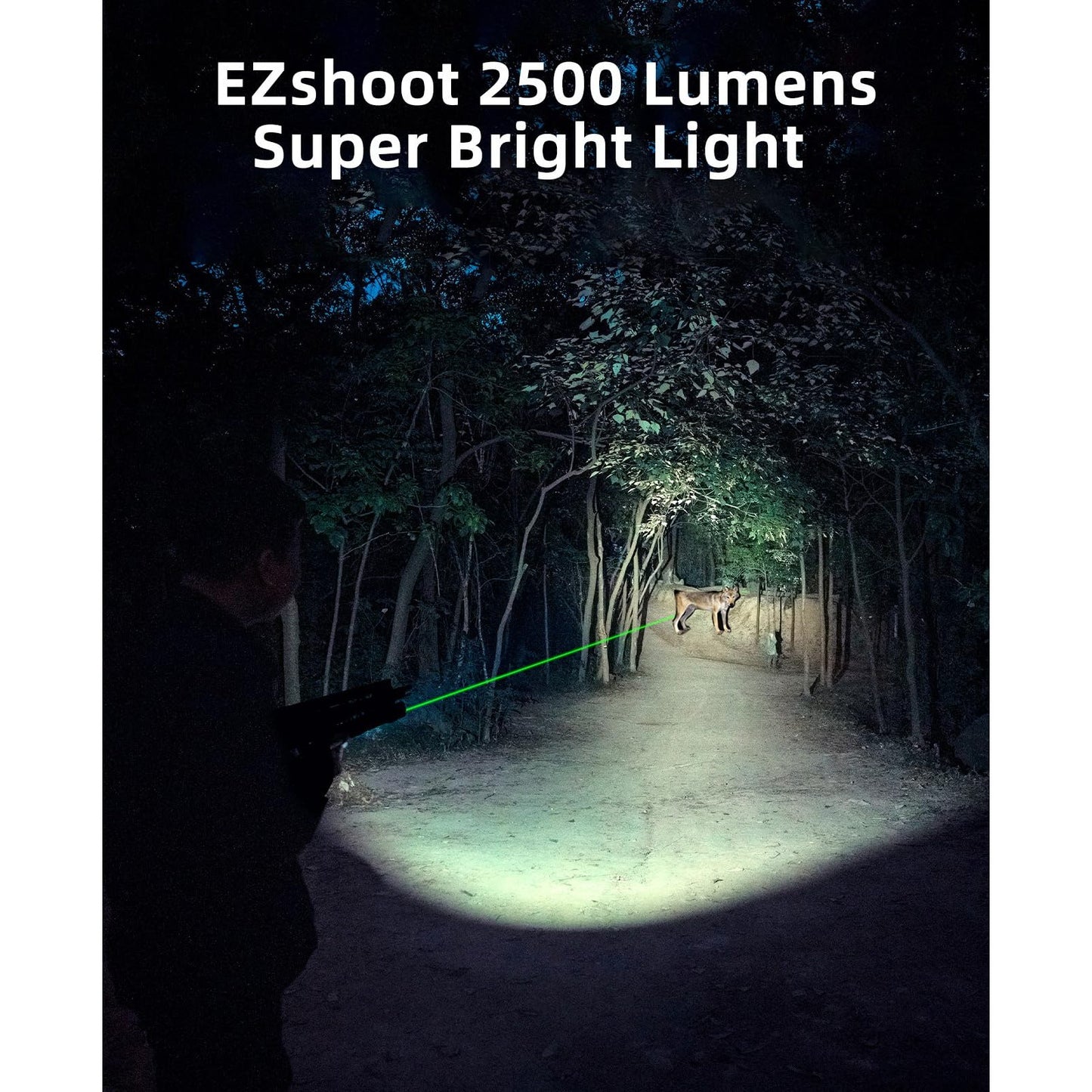 EZshoot 2500 Lumens Rifle Laser Light Combo Compatible with M-Rail, Rechargeable Ar Light Laser Combo with Magnetic Remote Switch, Tactical Rifle Flashlight with Strobe Mode for Home Defense, Hunting - Medaid International