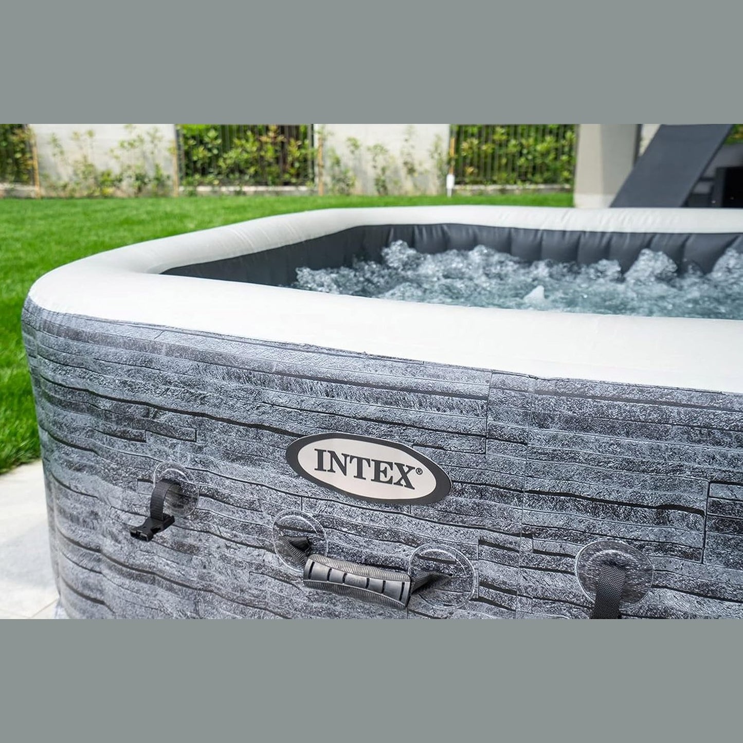 4-Person Greystone Deluxe Square Bubble Spa Set - Medaid International