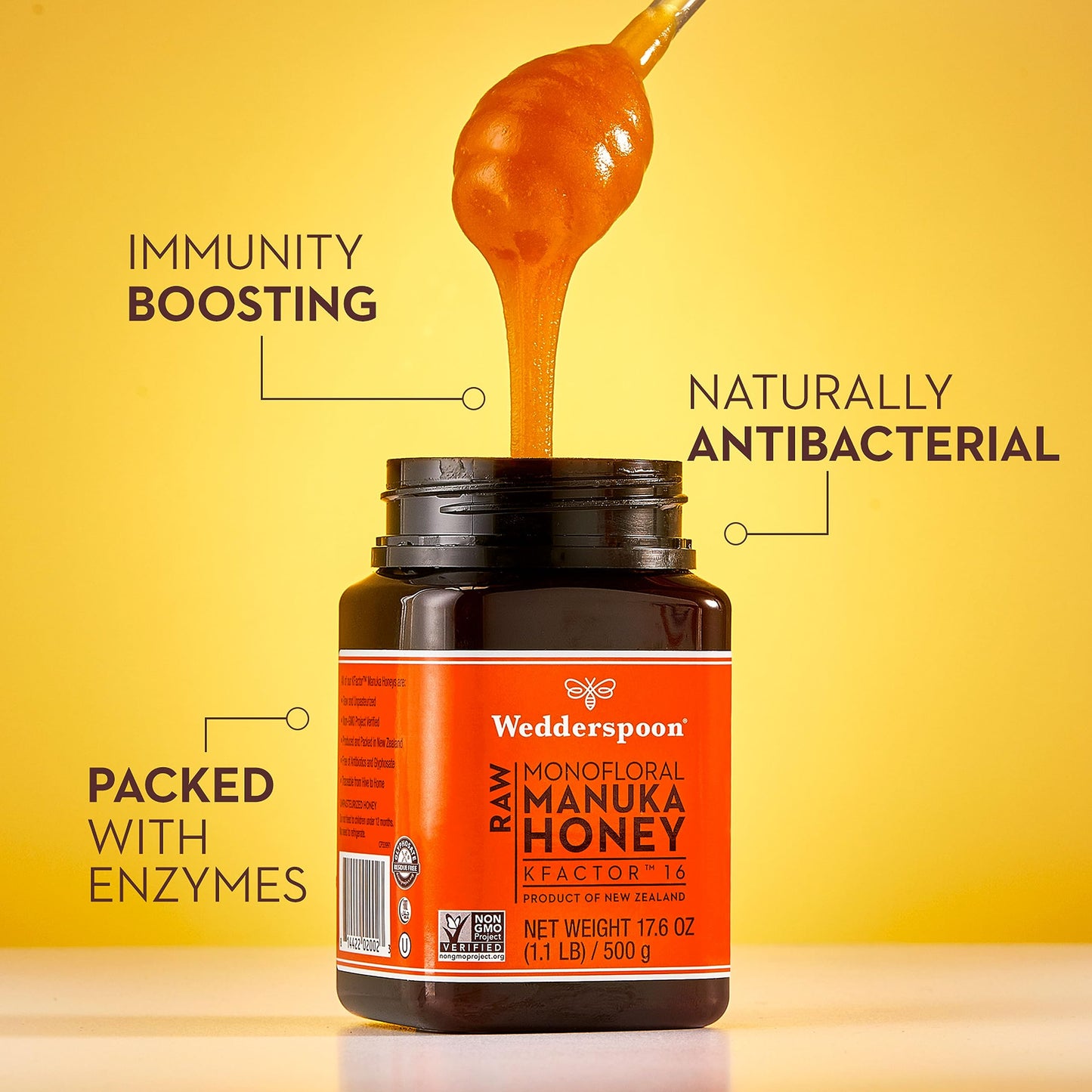 Wedderspoon Raw Premium Unpasteurized Manuka Honey, KFactor 16, 8.8 Oz - Medaid International