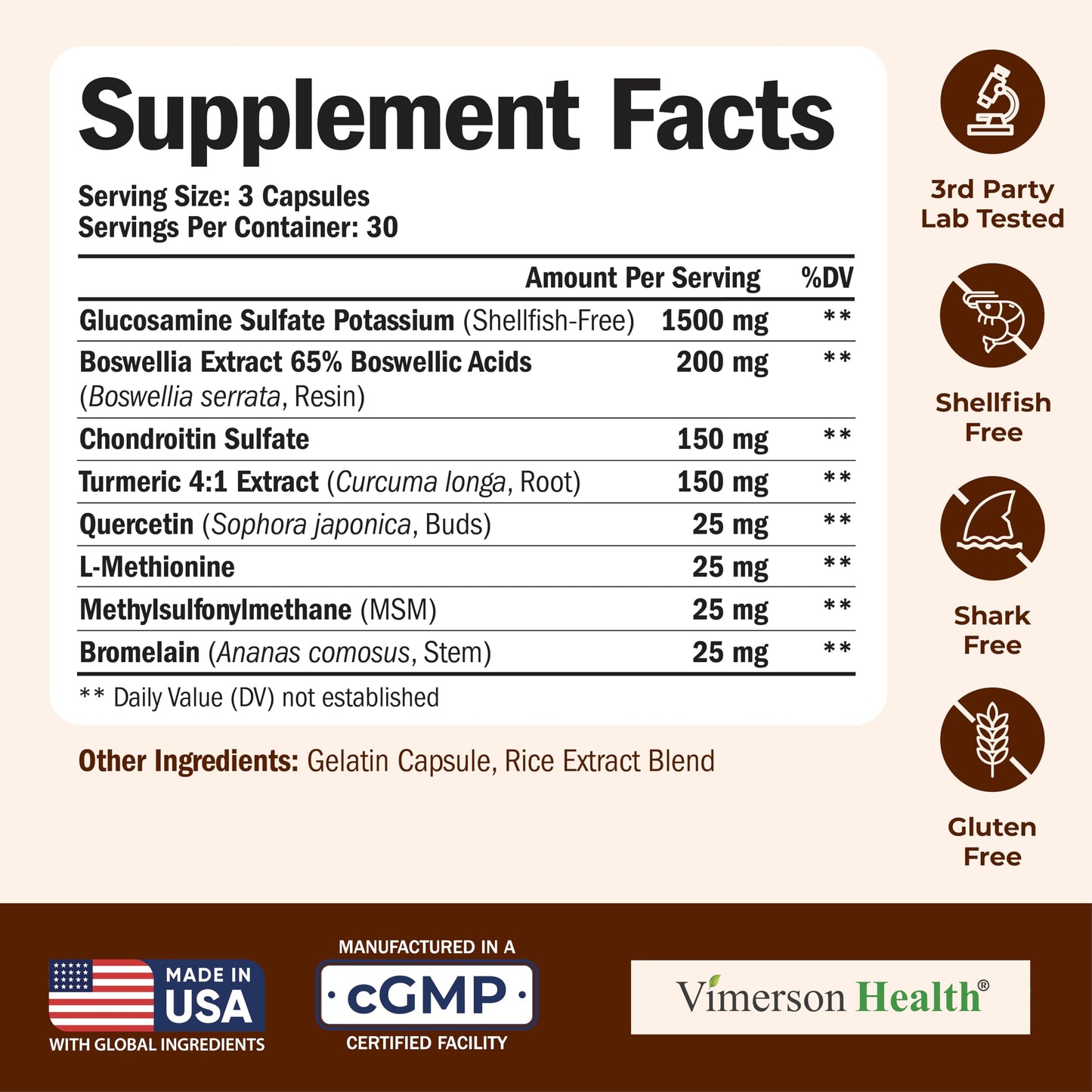 Glucosamine Chondroitin MSM and Turmeric Supplement – Joint Support Supplement for Women and Men with Boswellia and Chondroitin Sulfate – for Cartilage, Joint Health and Flexibility – 90 Capsules - Medaid International