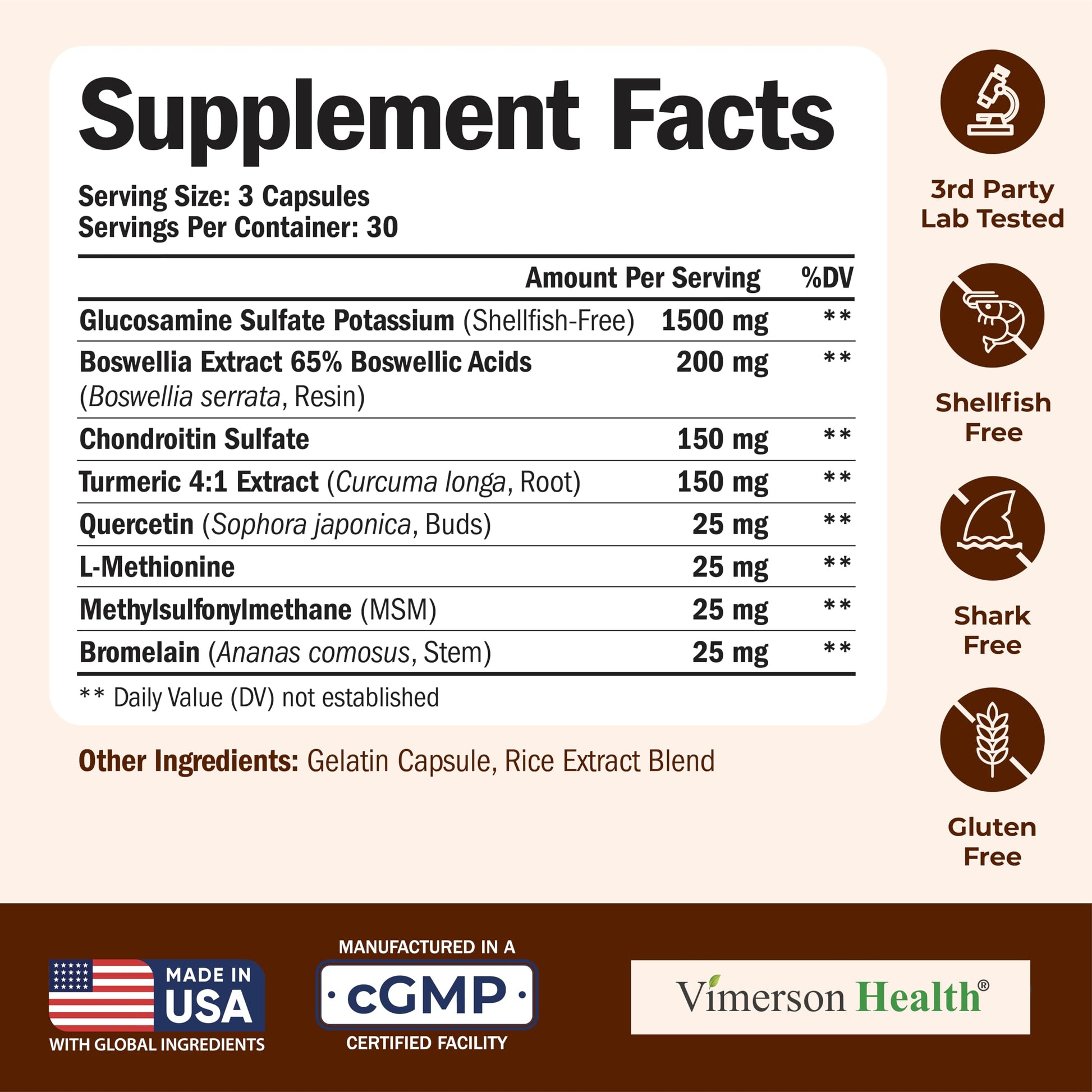Glucosamine Chondroitin MSM and Turmeric Supplement – Joint Support Supplement for Women and Men with Boswellia and Chondroitin Sulfate – for Cartilage, Joint Health and Flexibility – 90 Capsules - Medaid International