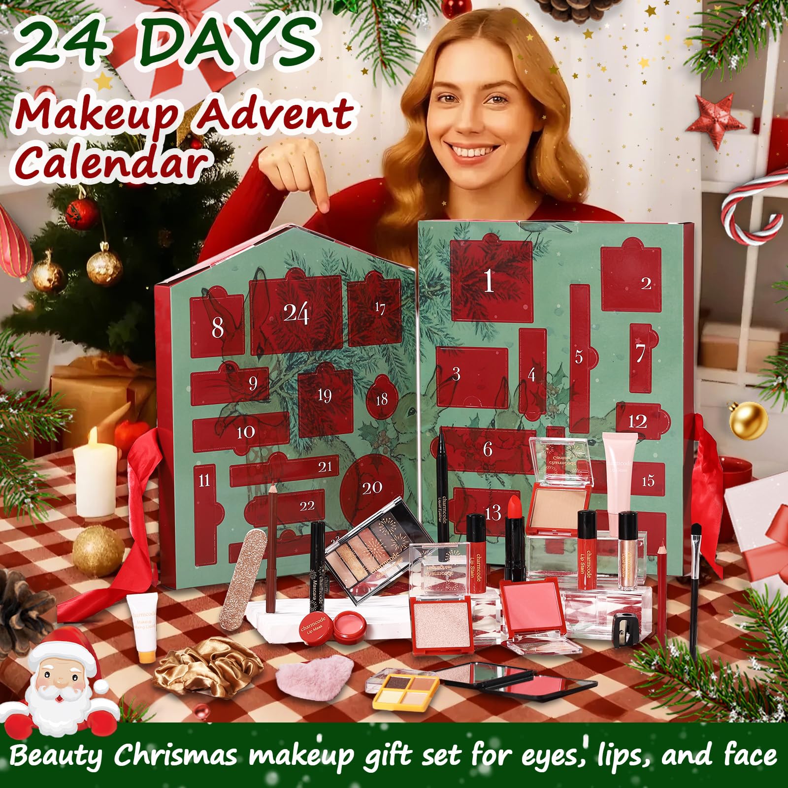 CHARMCODE Makeup Advent Calendar 2025, 24 Days Christmas Countdown Calendar Gift Set for Adult Women Teen Girls, Xmas Holiday Beauty & Cosmetic Surprise Make up Kit for Women Full Kit - Medaid International