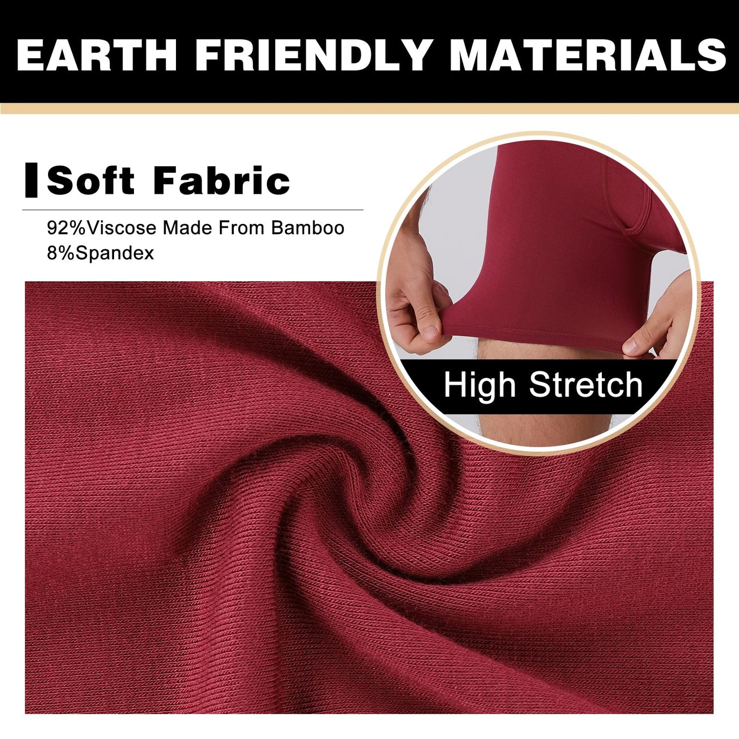 BAMBOO COOL Men's Ultra ComfortSoft Underwear, Moisture Wicking & Breathable No Ride Up Boxer Briefs with Fly, Multipack - Medaid International