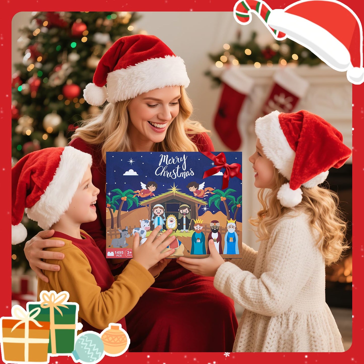 Nativity Advent Calendar 2025 Building Blocks-24 Days of Nativity Scene Set,Christmas Building Countdown Calendar,Stocking Stuffer Building Toys for Boys,Girls,Teens & Adults Ages 6+ - Medaid International