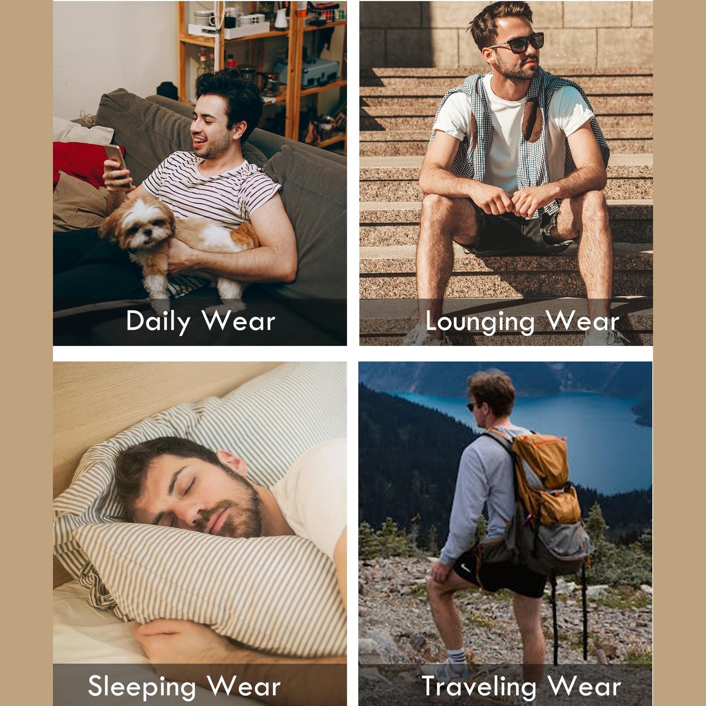 BAMBOO COOL Men's Silky Boxer Shorts,Soft and Breathable,Knit Underwear with Button Fly Pajamas Sleep Shorts 3 Pack - Medaid International