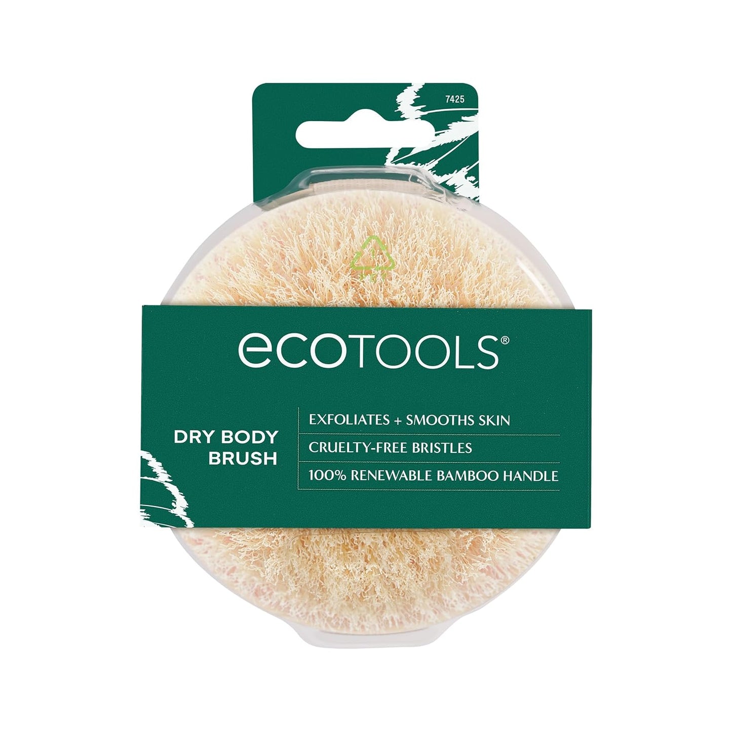 EcoTools Dry Body Brush, Cruelty-Free Bristles Exfoliate & Smooth Skin, Dry Brushing Removes Dry Skin, May Help Improve Circulation & Skin Tone, Eco-Friendly Skincare Tool, Vegan, 1 Count - Medaid
