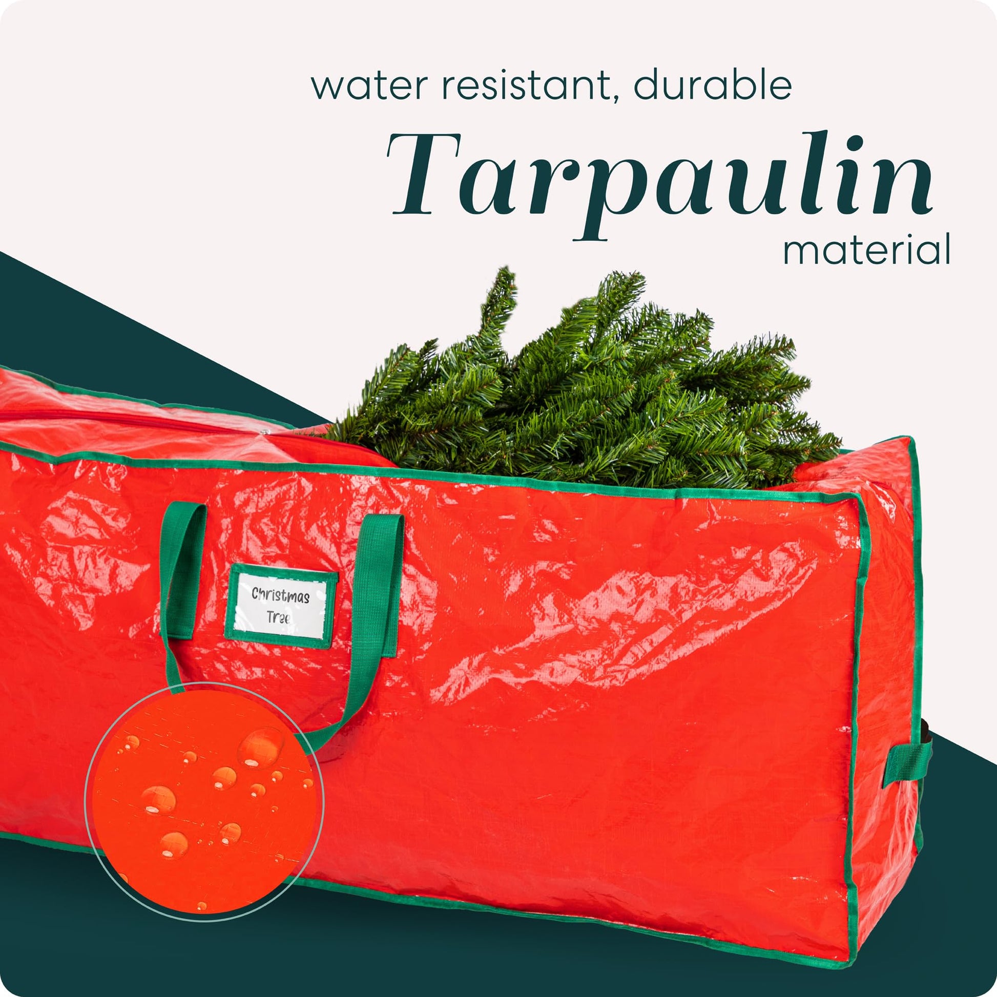 Handy Laundry, Christmas Tree Storage Bag - Stores 9 Foot Artificial Xmas Holiday Tree, Durable Waterproof Material, Zippered Bag, Carry Handles. Protects Against Dust, Insects and Moisture. - Medaid International