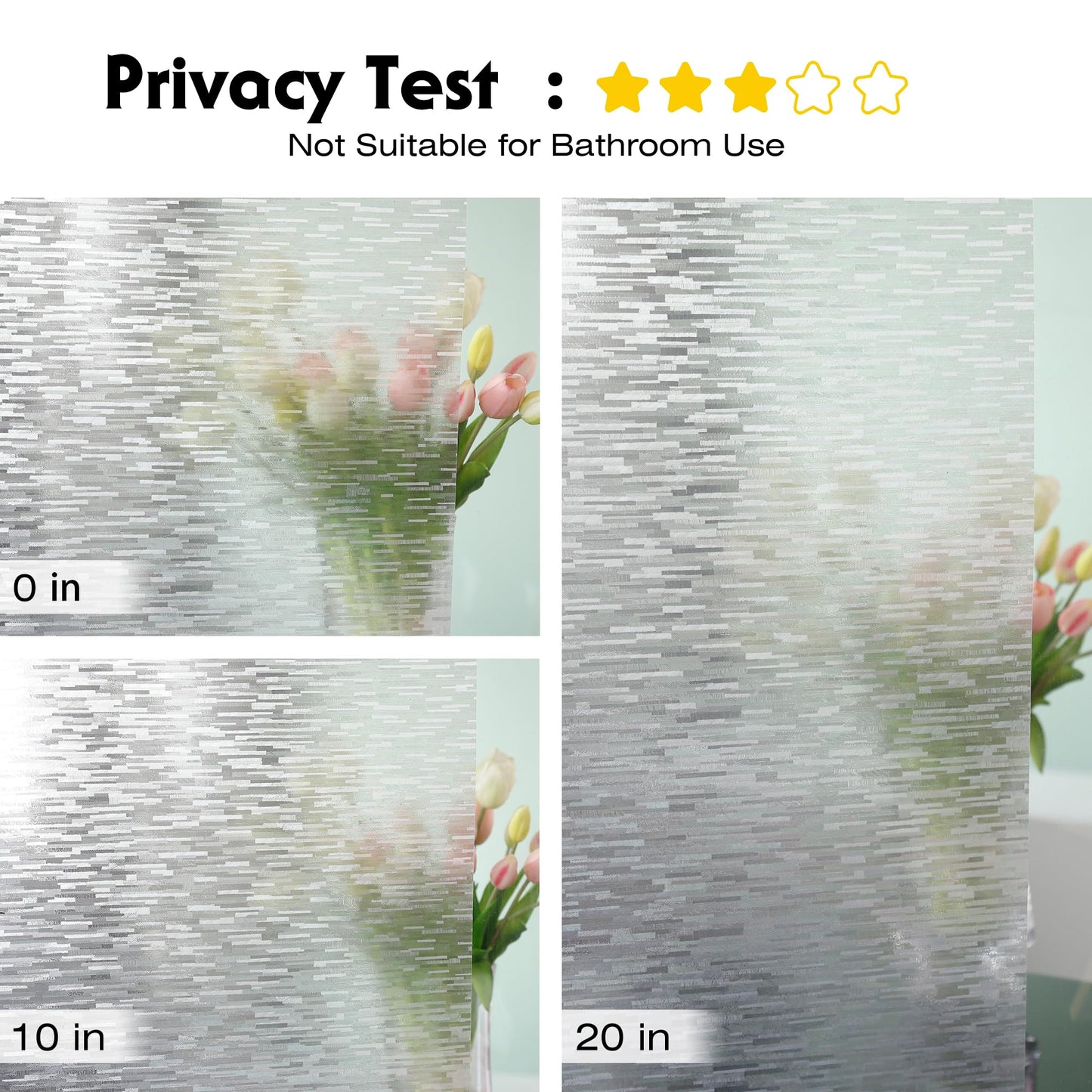 Window Privacy Film, Frosted Glass Window Film, Removable for Home Office, Static Cling Opaque Window Stickers, UV Blocking 11.6 x 78.7 Inches - Medaid International